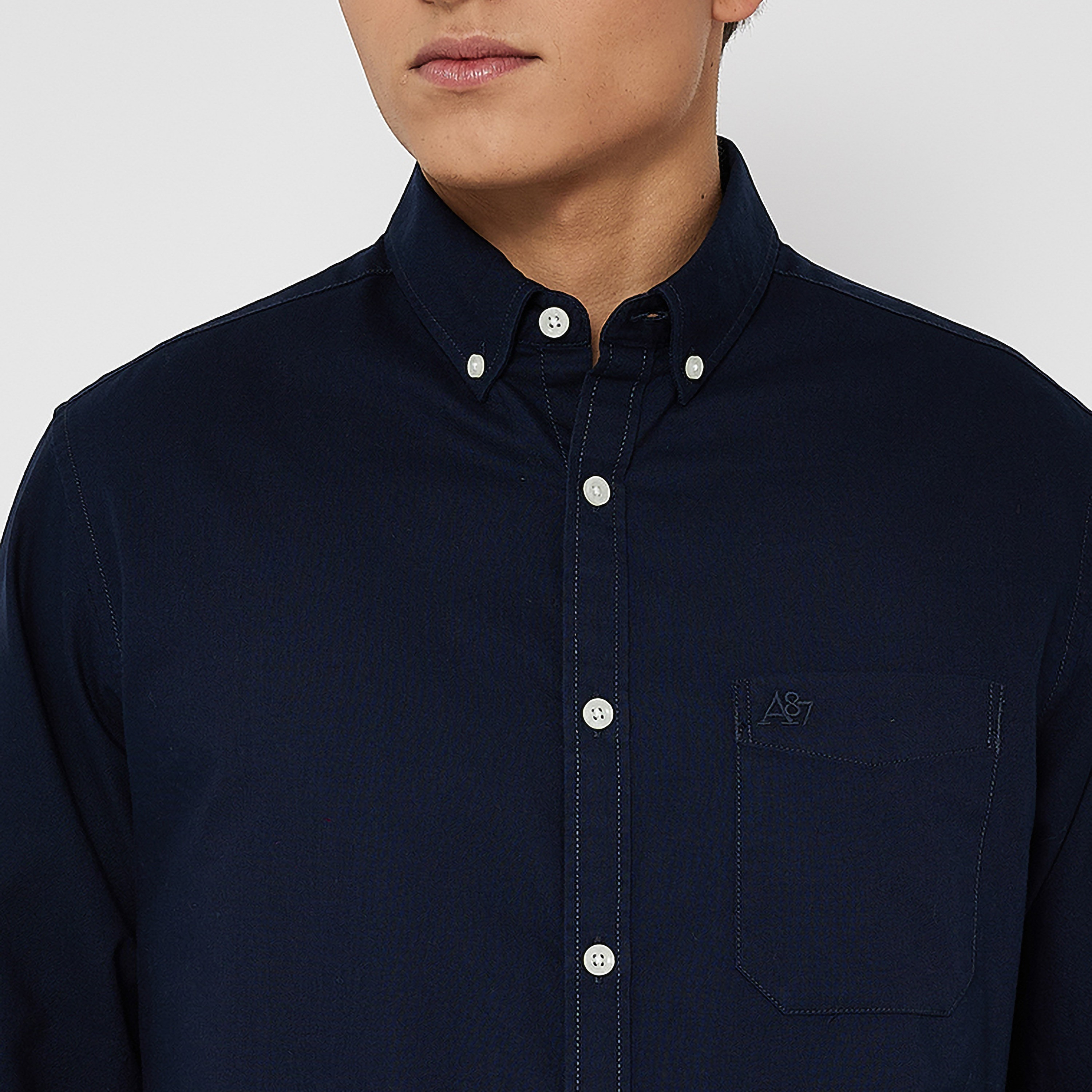 Aeropostale Plain Button Down Collar Long Sleeves Shirt-men-clothing-shirts-image-3