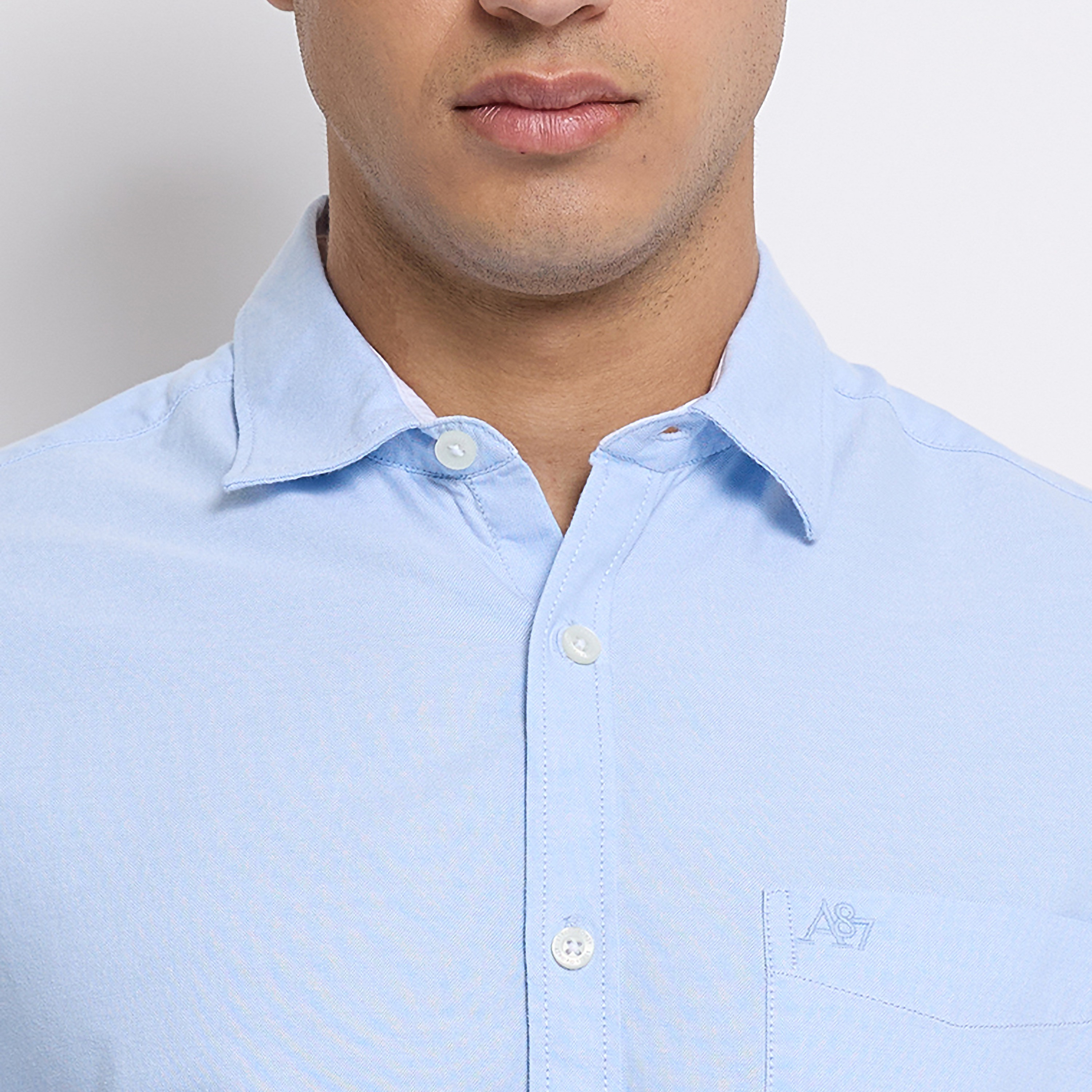 قميص بأكمام طويلة بياقة كلاسيكية سادة من ايروبوستال-men-clothing-shirts-image-3