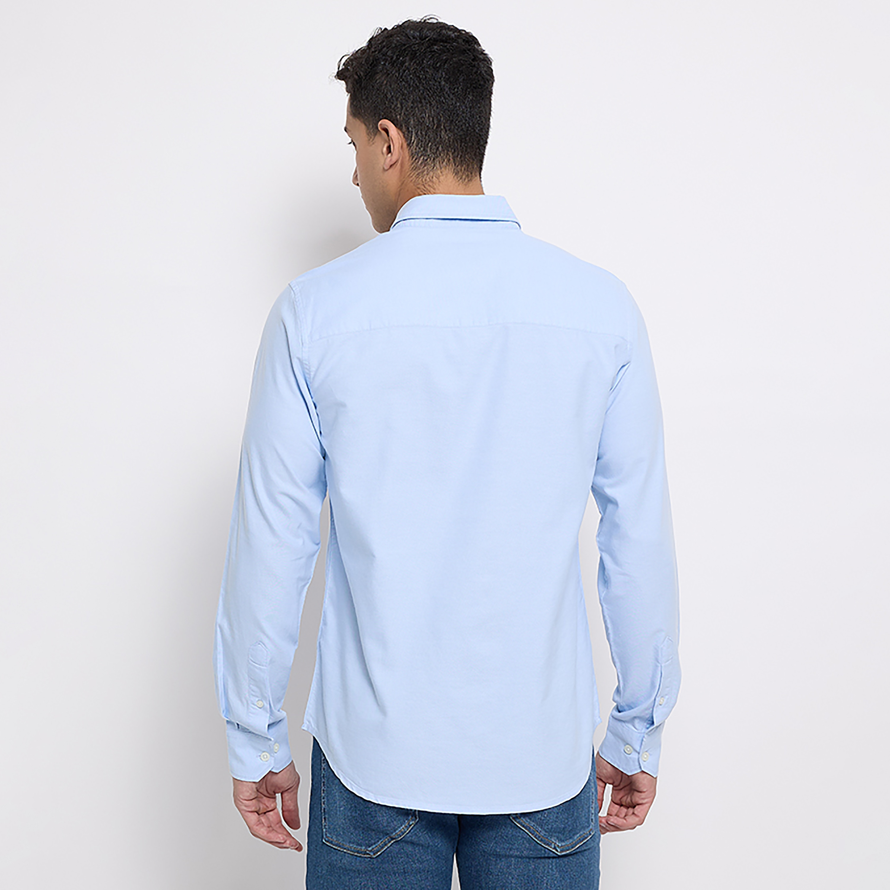 قميص بأكمام طويلة بياقة كلاسيكية سادة من ايروبوستال-men-clothing-shirts-image-4
