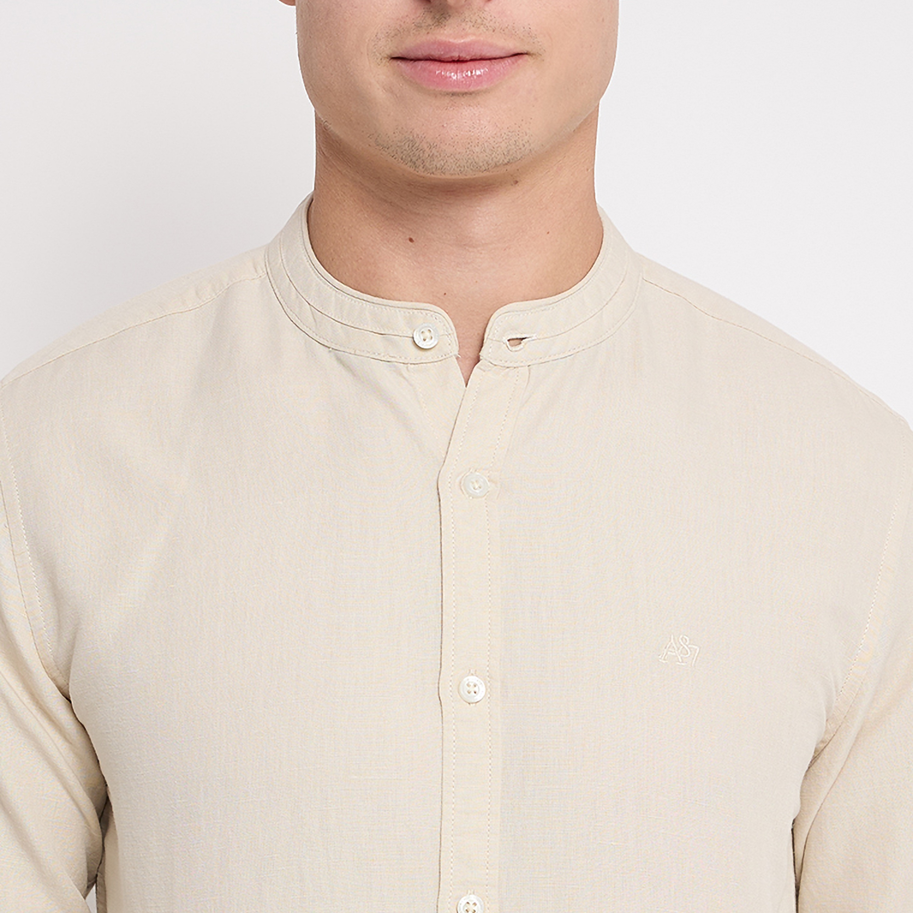 Aeropostale Plain Mandarin Collar Long Sleeves Shirt-men-clothing-shirts-image-3