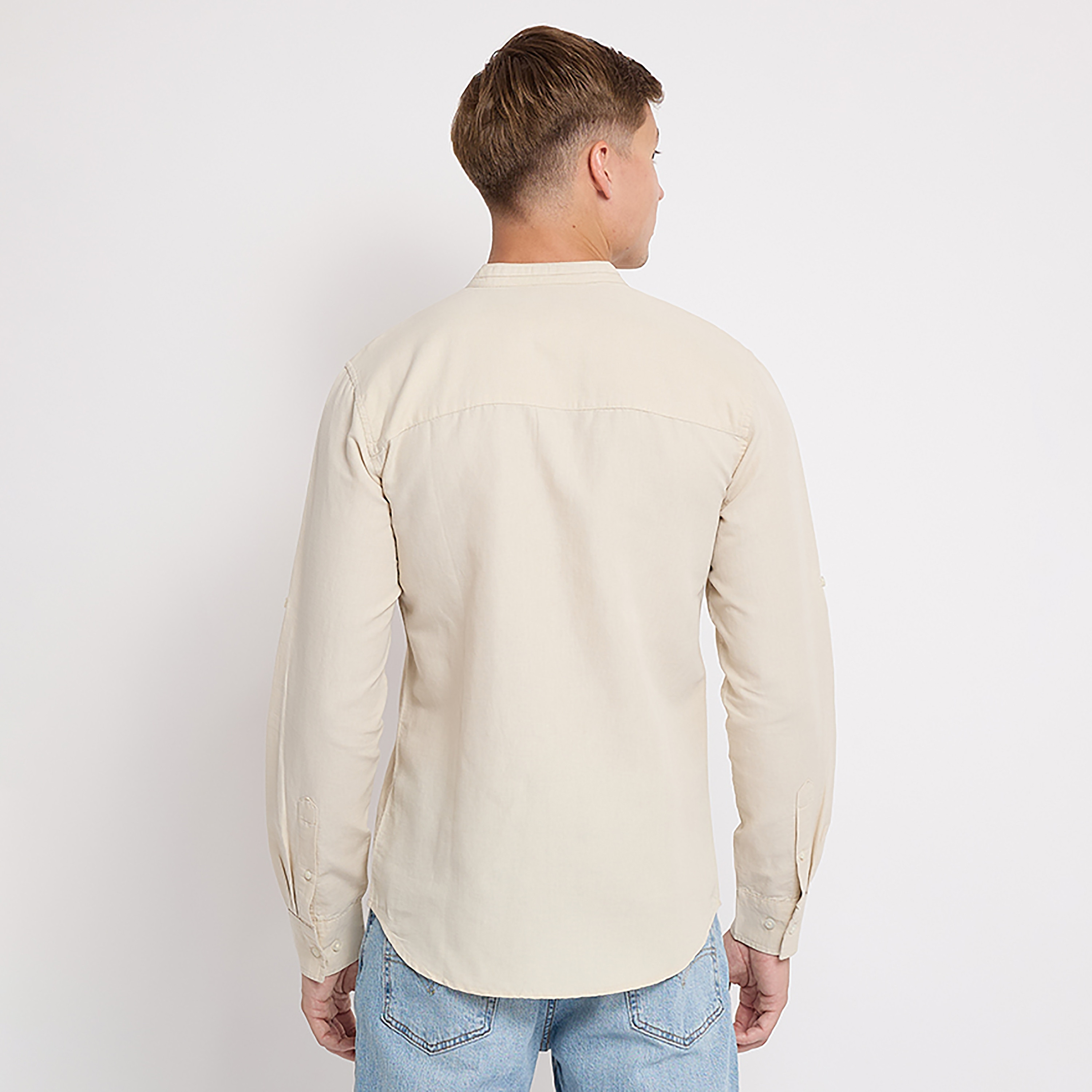 Aeropostale Plain Mandarin Collar Long Sleeves Shirt-men-clothing-shirts-image-4