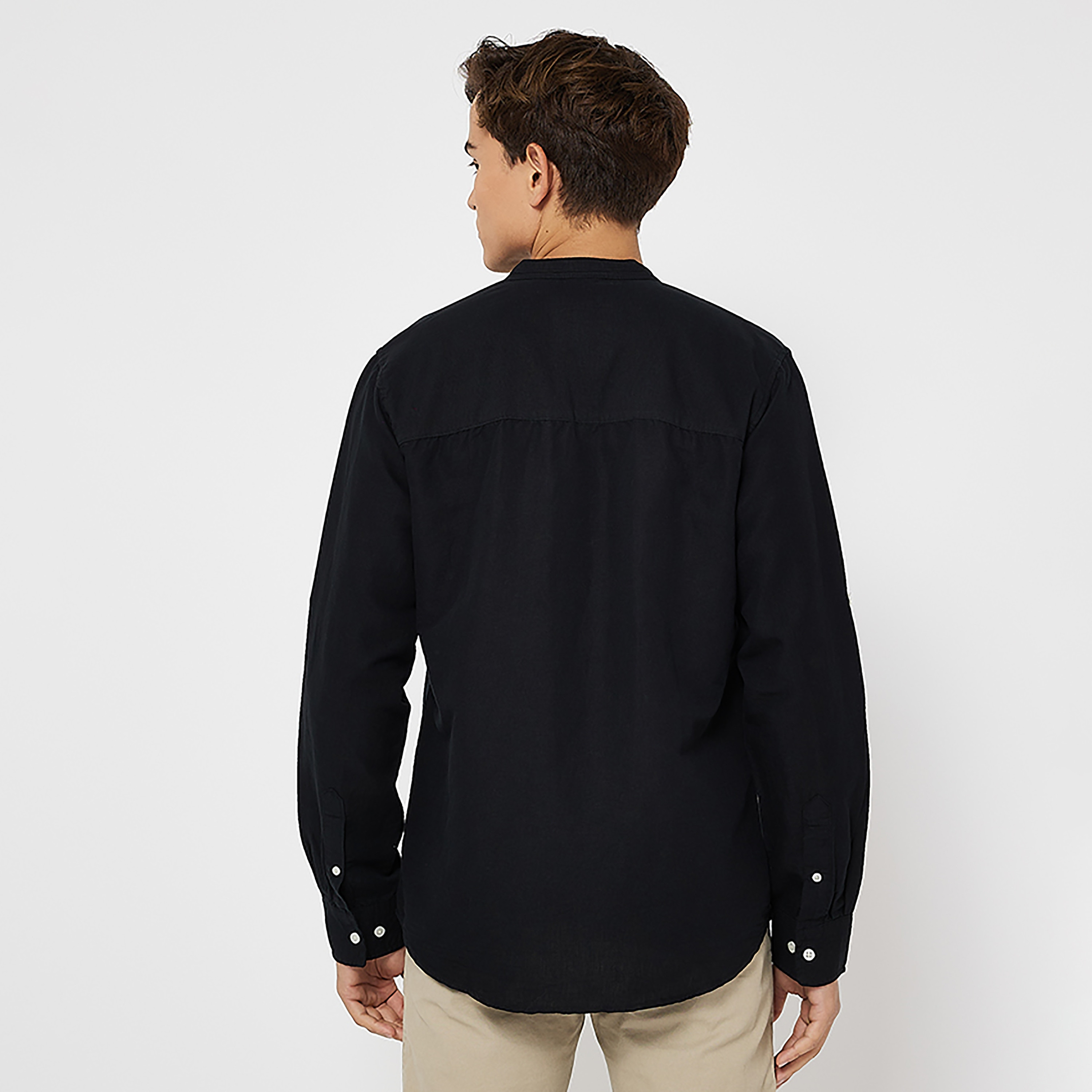 Aeropostale Plain Mandarin Collar Long Sleeves Shirt-men-clothing-shirts-image-8