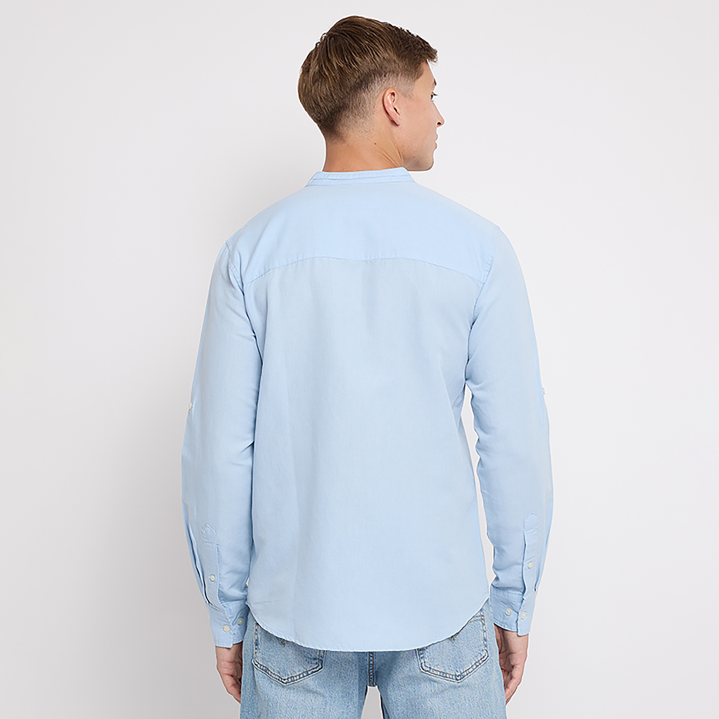 Aeropostale Plain Mandarin Collar Long Sleeves Shirt-men-clothing-shirts-image-12