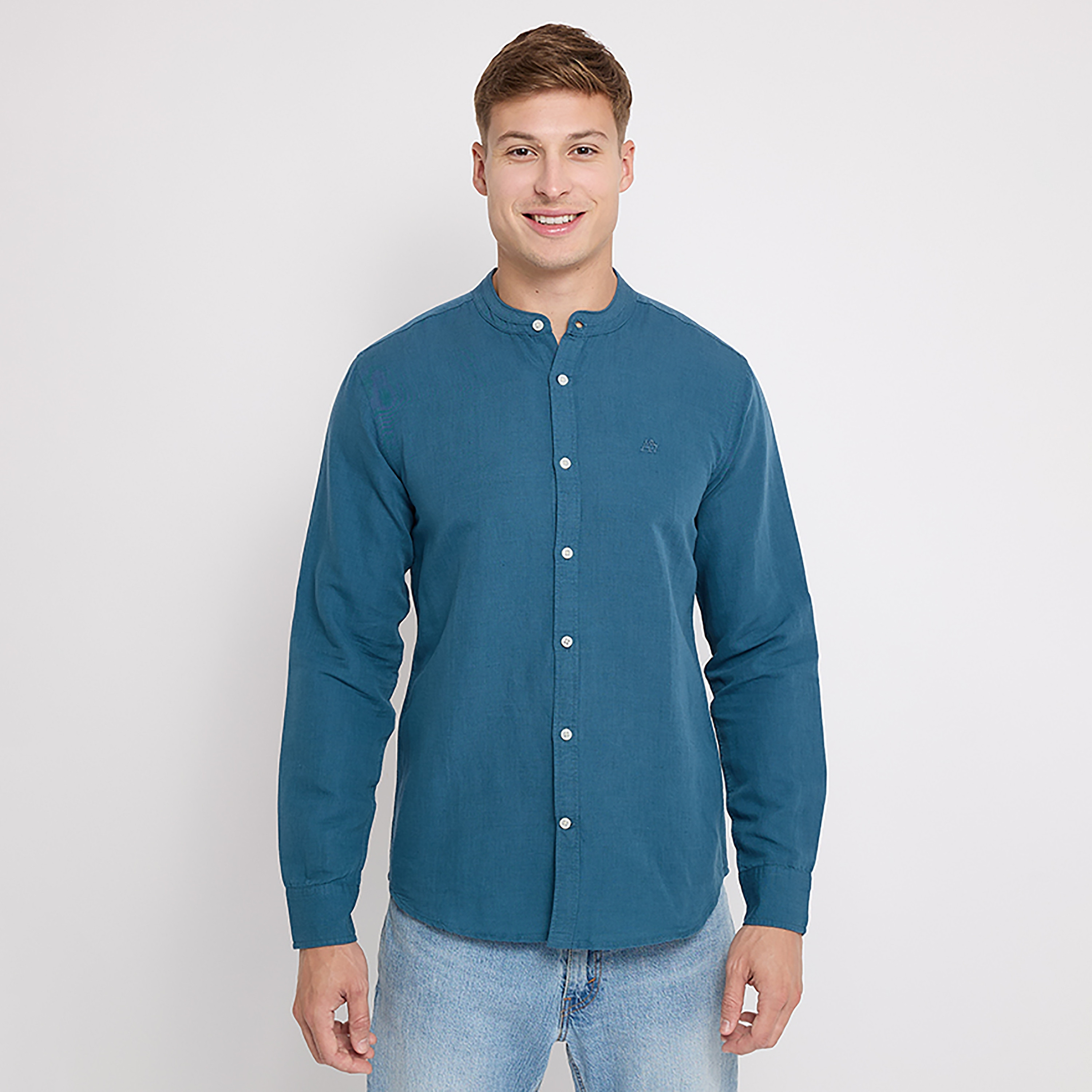 Aeropostale Plain Mandarin Collar Long Sleeves Shirt-men-clothing-shirts-image-13