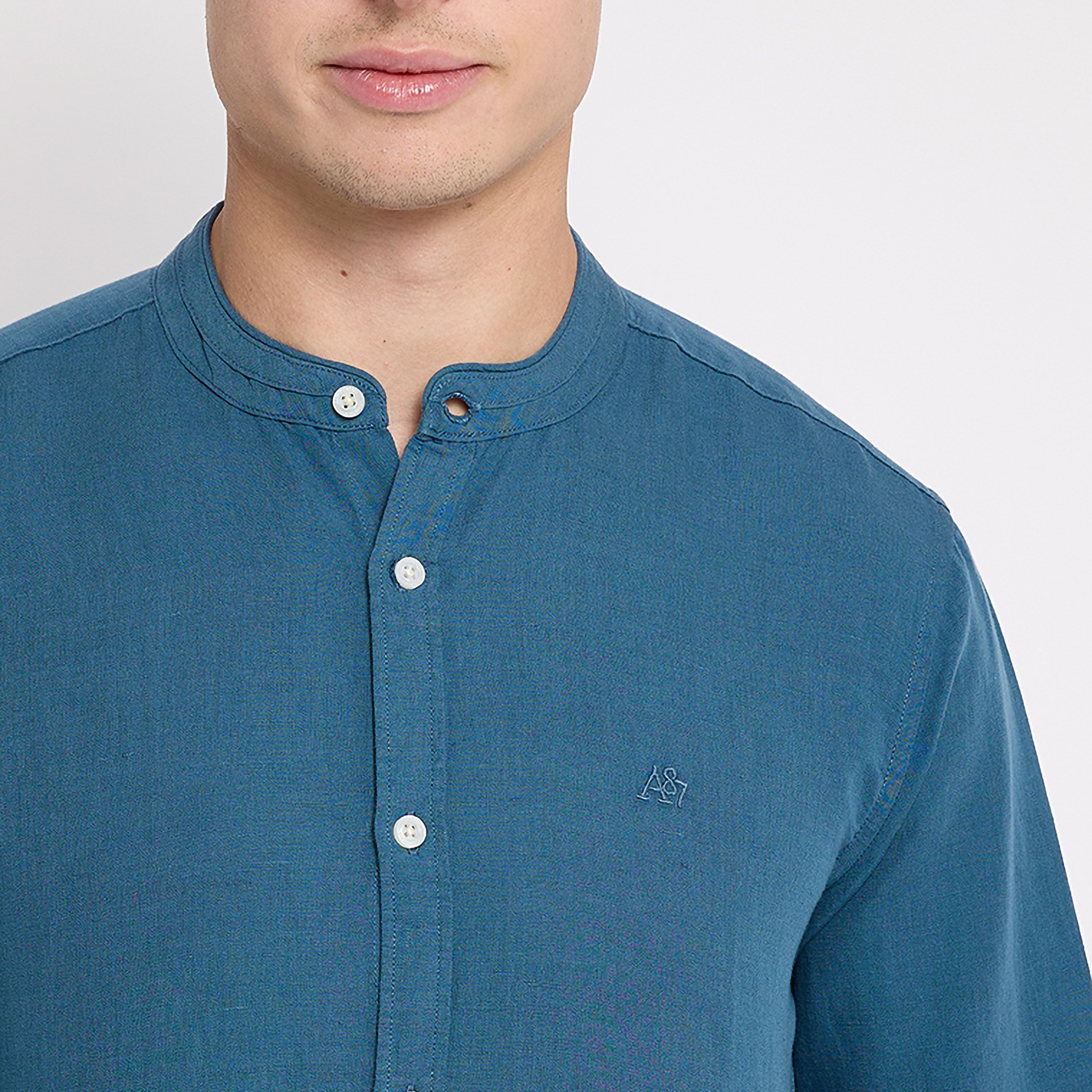 Aeropostale Plain Mandarin Collar Long Sleeves Shirt-men-clothing-shirts-image-15