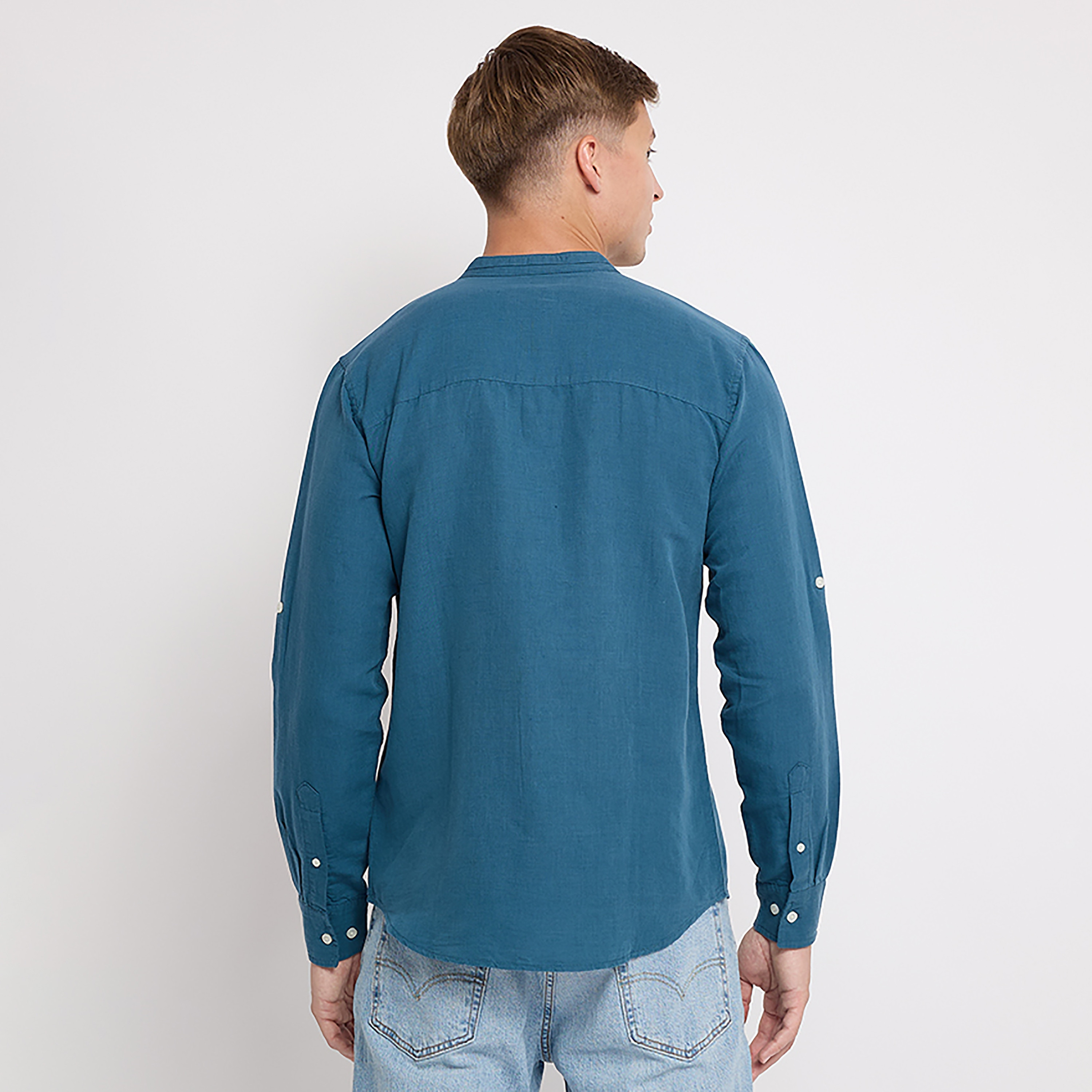 Aeropostale Plain Mandarin Collar Long Sleeves Shirt-men-clothing-shirts-image-16