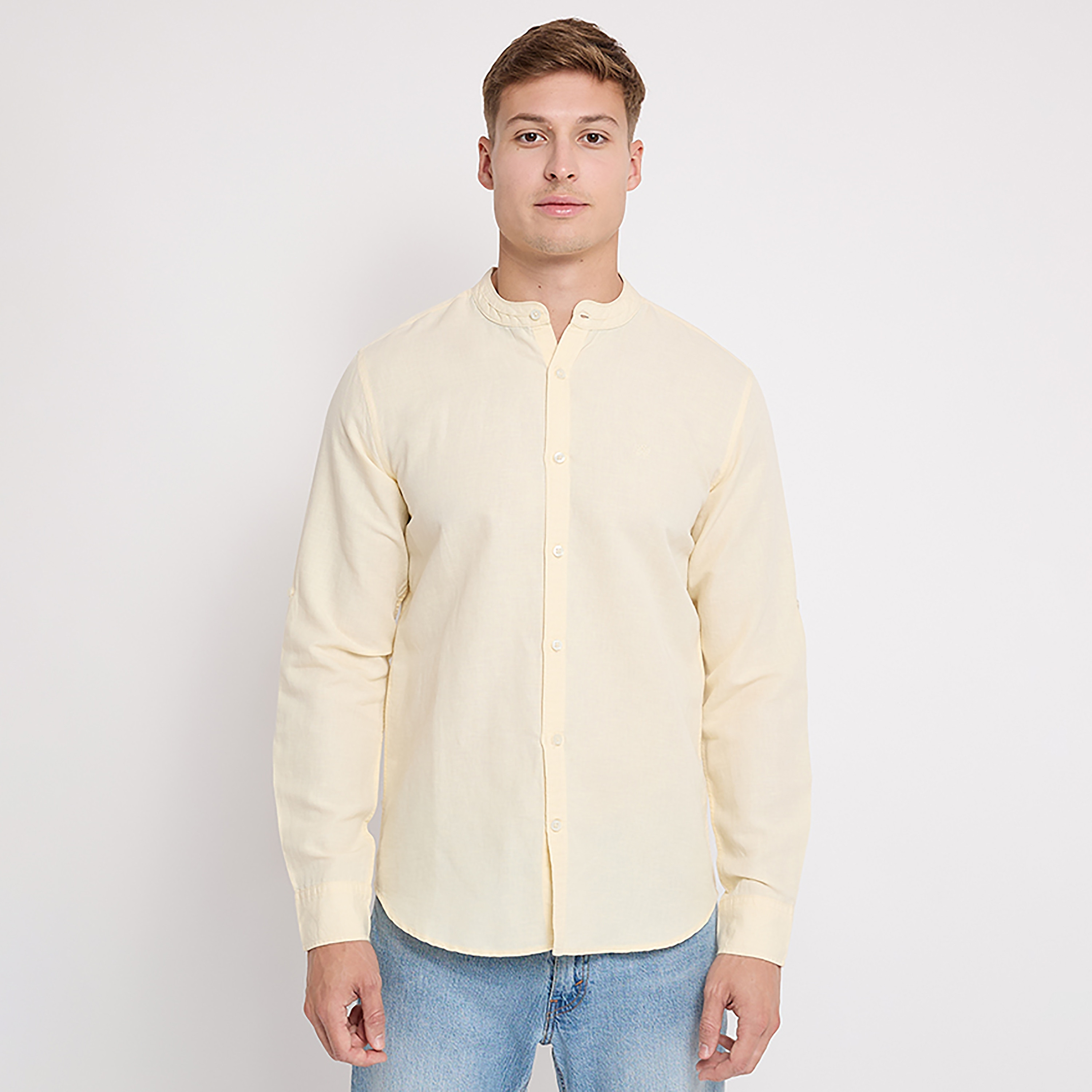 Aeropostale Plain Mandarin Collar Long Sleeves Shirt-men-clothing-shirts-image-17