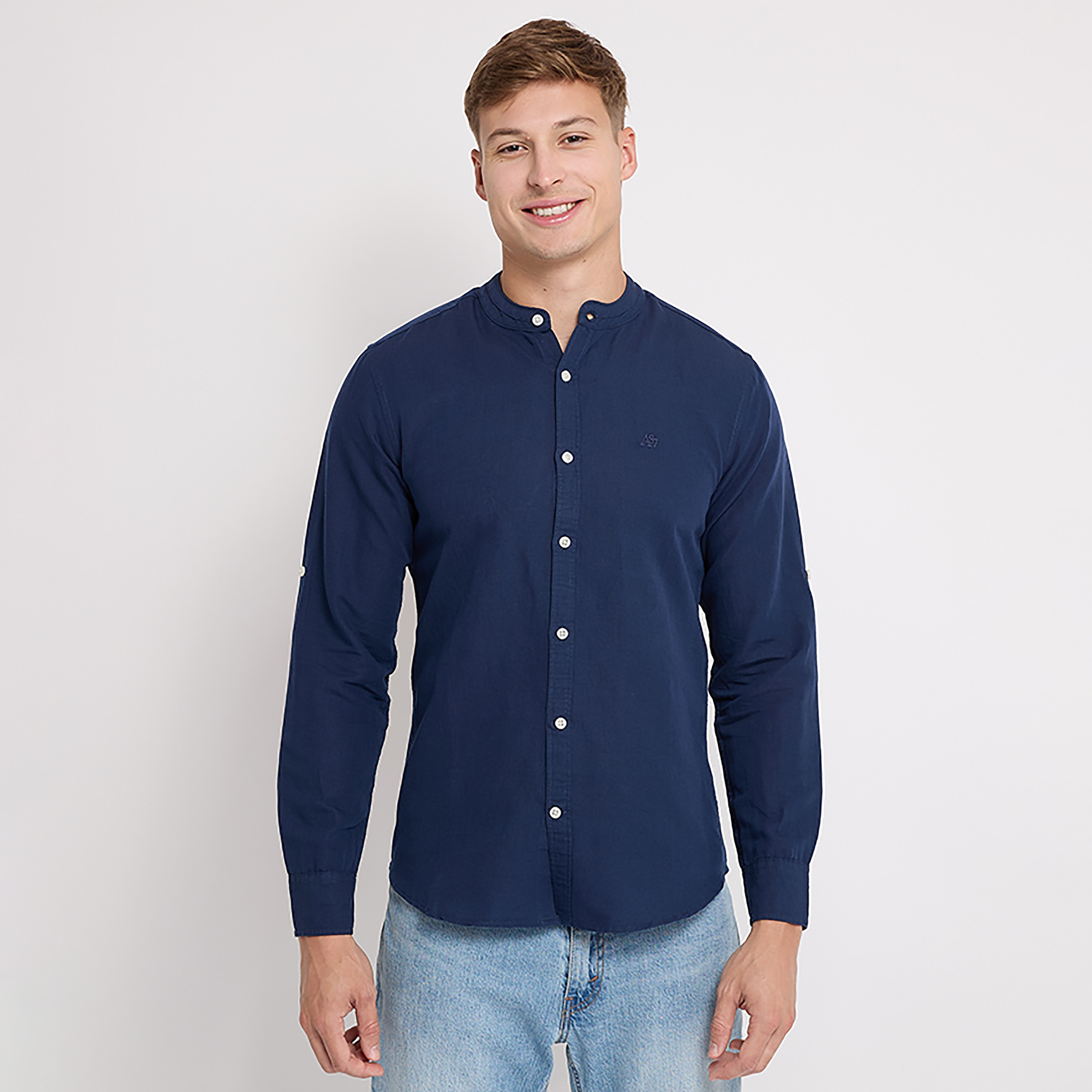 Aeropostale Plain Mandarin Collar Long Sleeves Shirt-men-clothing-shirts-image-21
