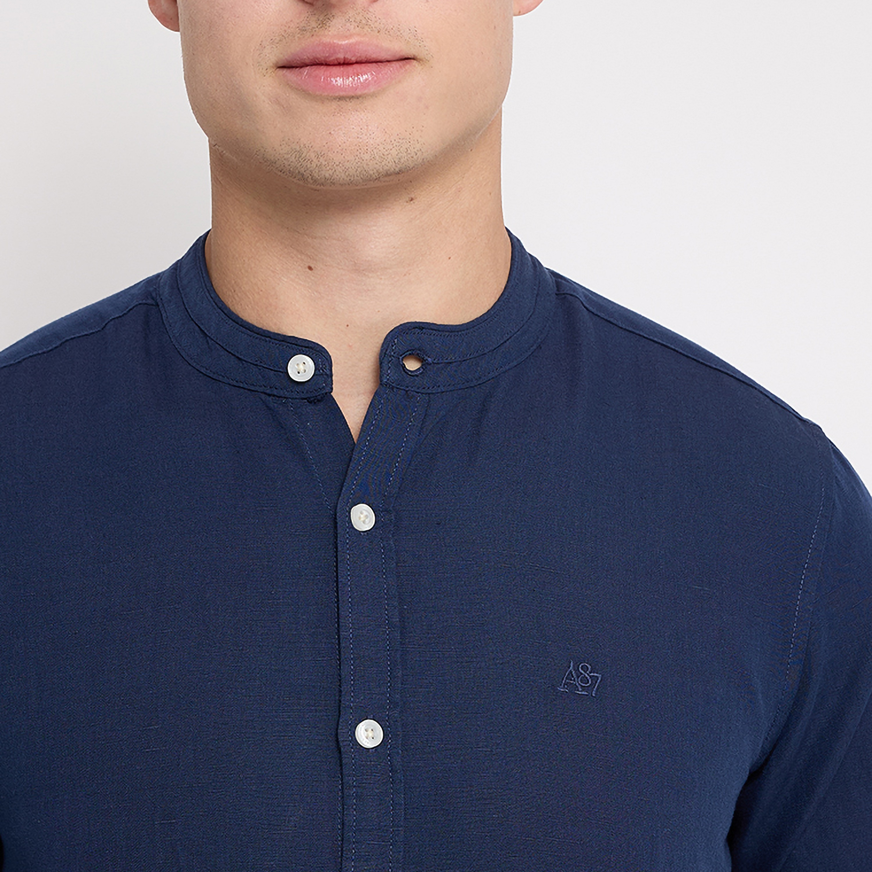 Aeropostale Plain Mandarin Collar Long Sleeves Shirt-men-clothing-shirts-image-23