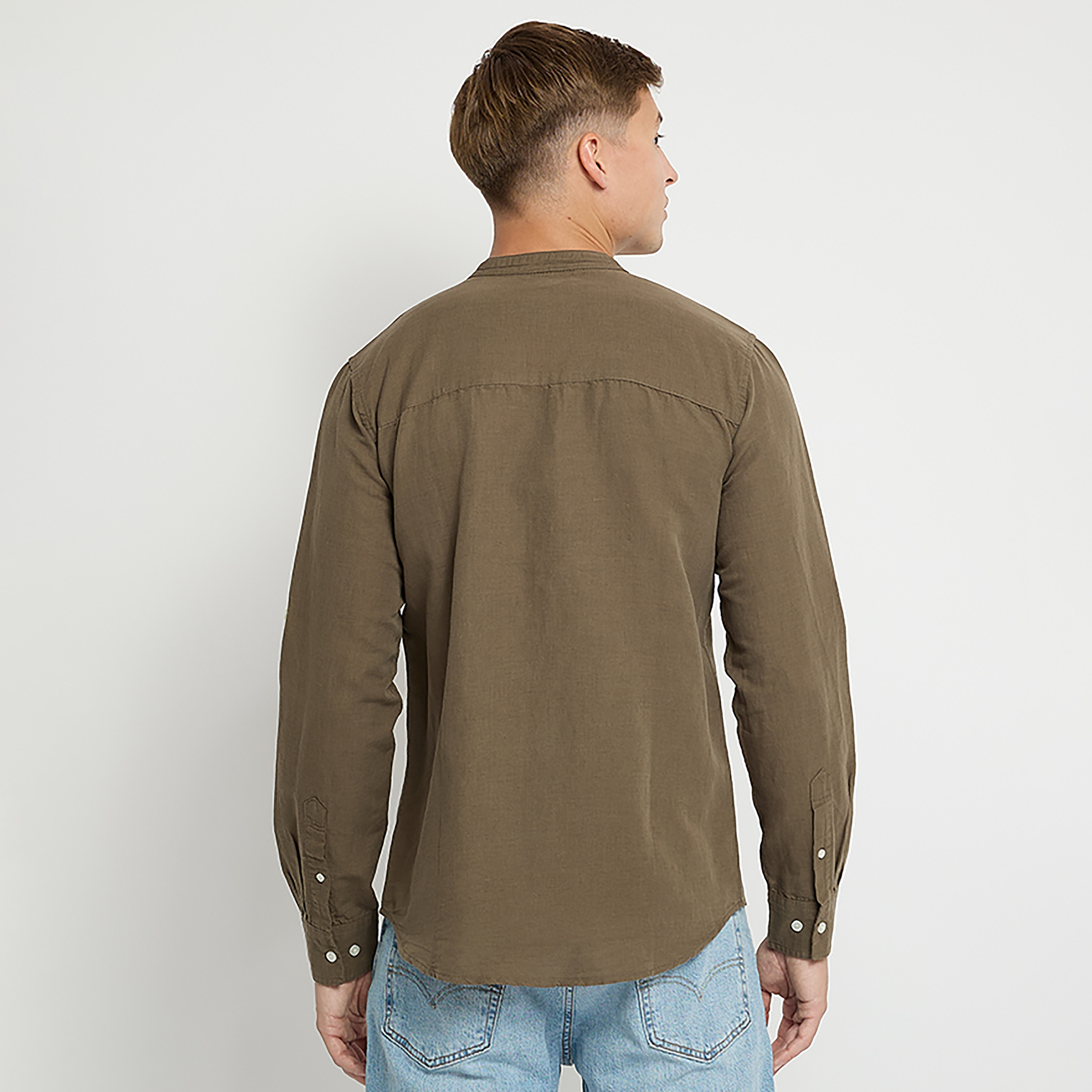 Aeropostale Plain Mandarin Collar Long Sleeves Shirt-men-clothing-shirts-image-28