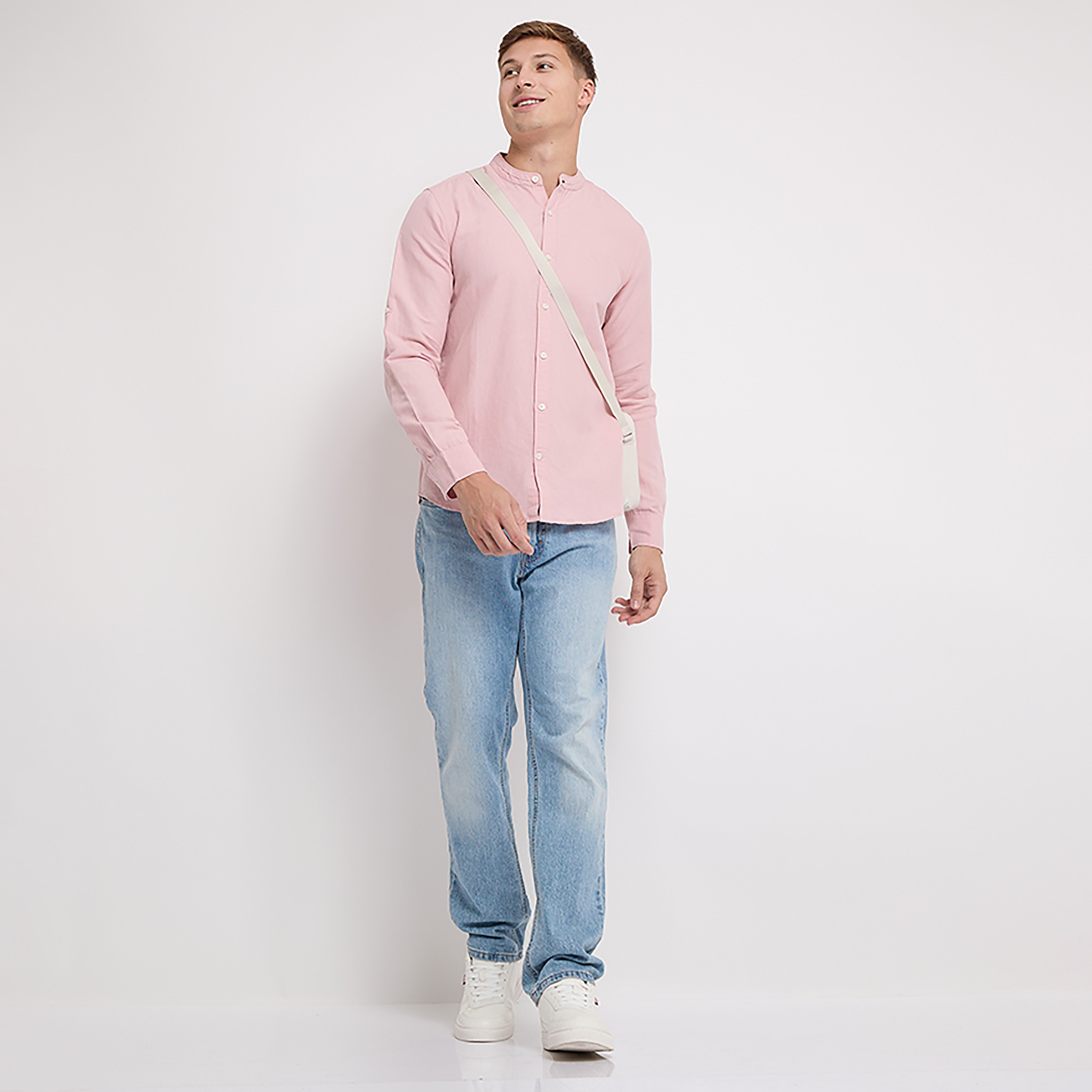 Aeropostale Plain Mandarin Collar Long Sleeves Shirt-men-clothing-shirts-image-30