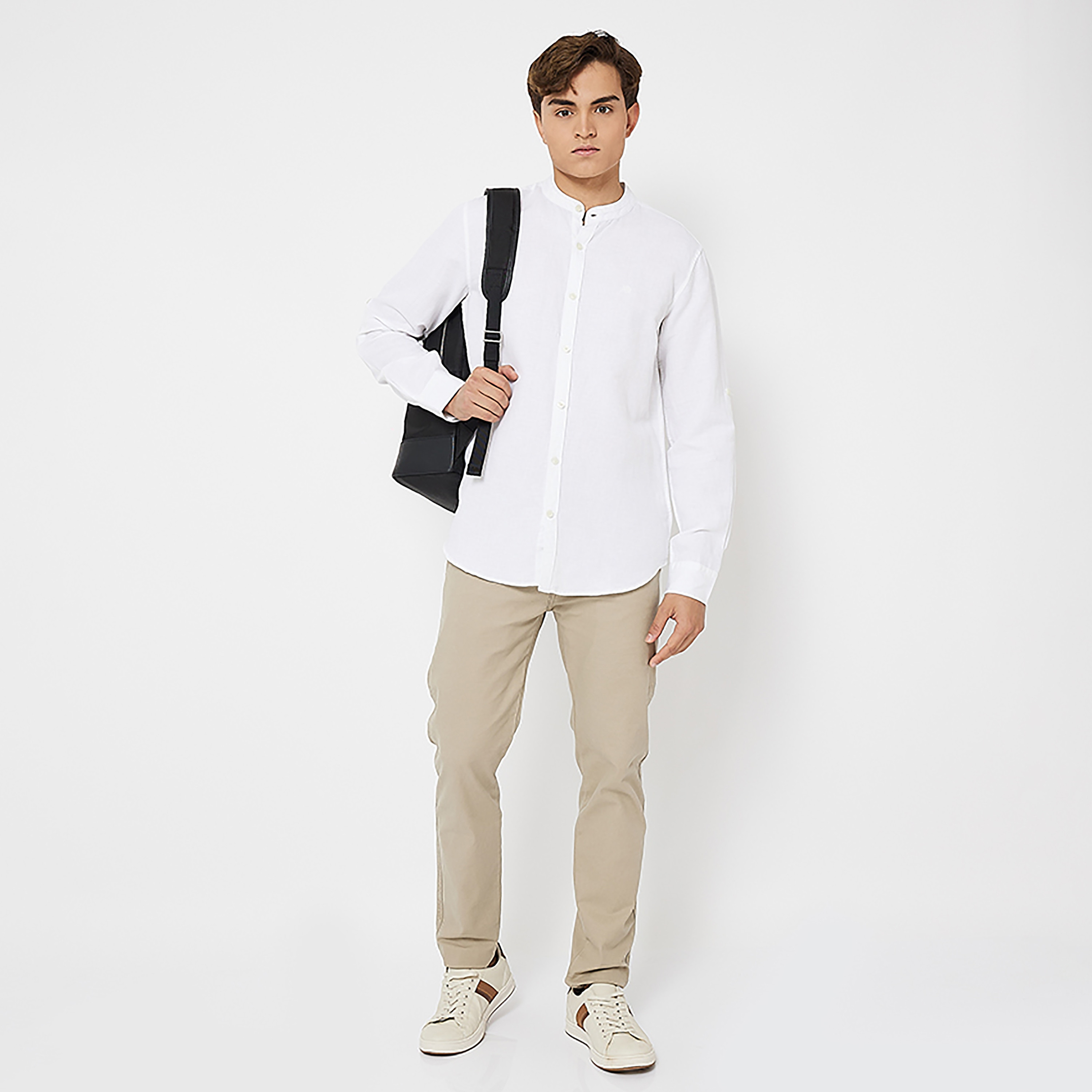 Aeropostale Plain Mandarin Collar Long Sleeves Shirt-men-clothing-shirts-image-34