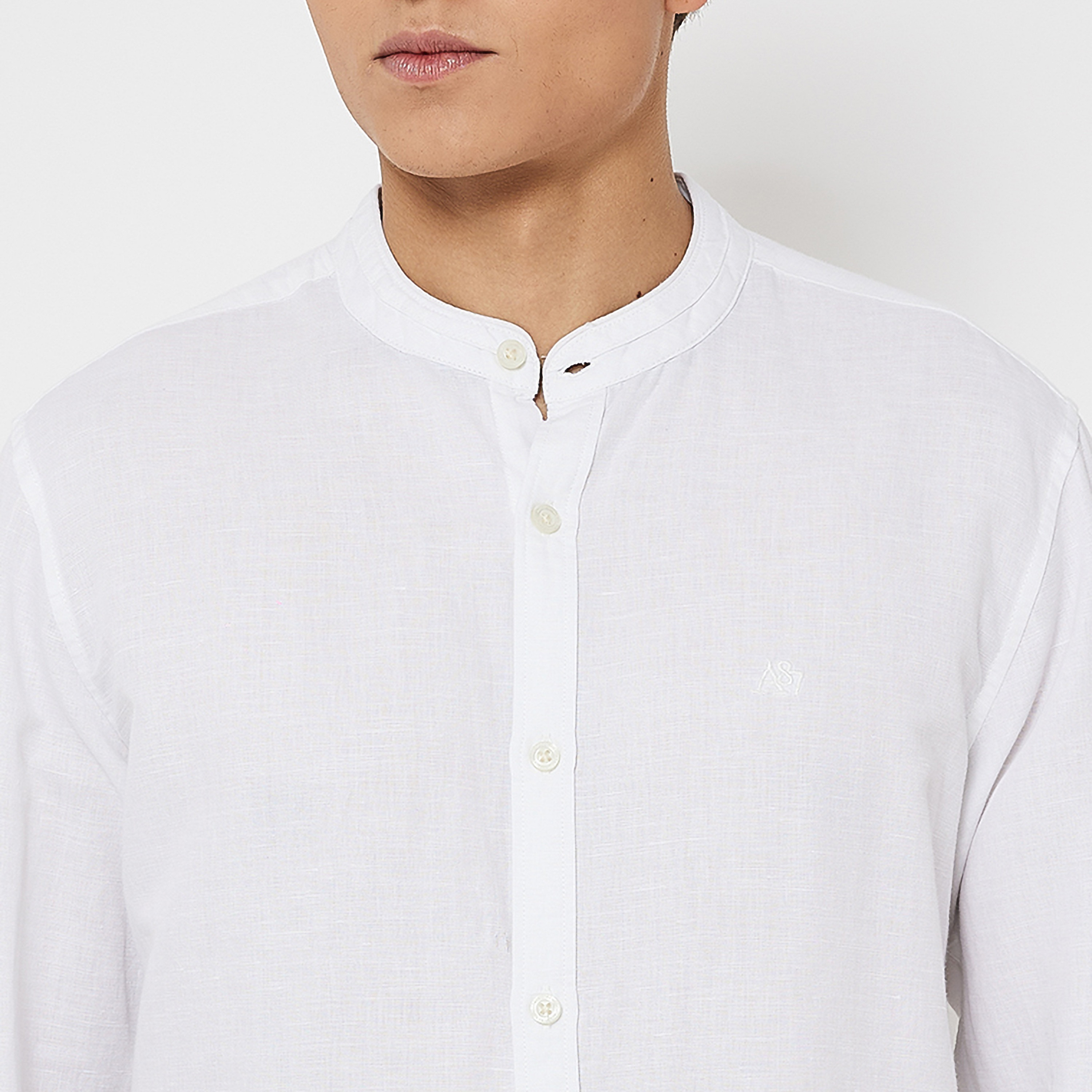 Aeropostale Plain Mandarin Collar Long Sleeves Shirt-men-clothing-shirts-image-35