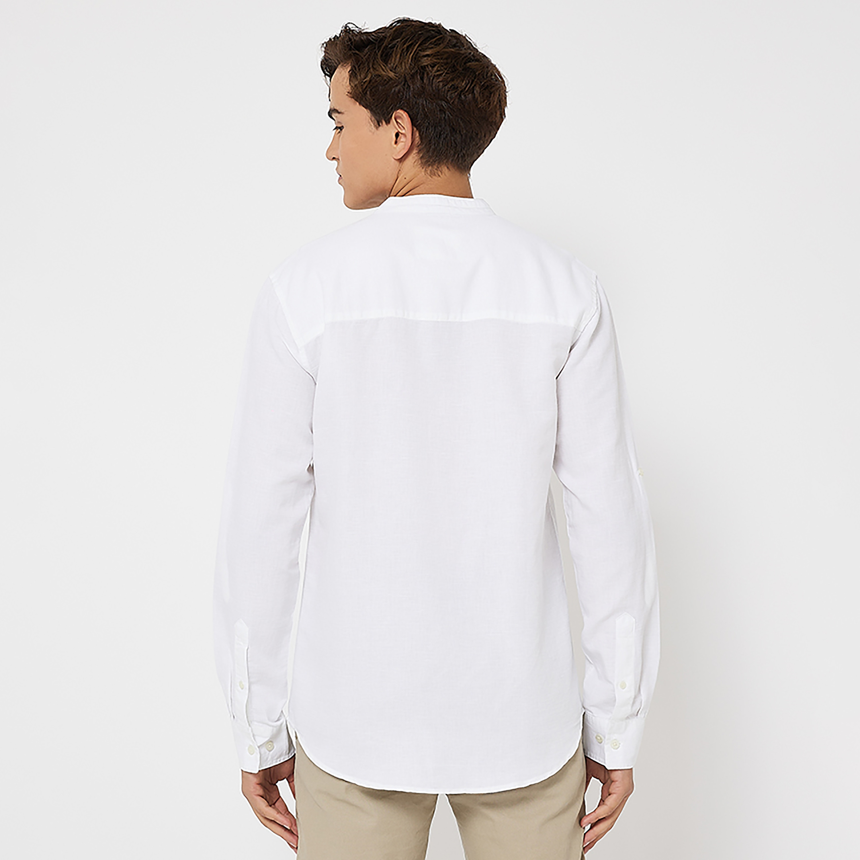 Aeropostale Plain Mandarin Collar Long Sleeves Shirt-men-clothing-shirts-image-36