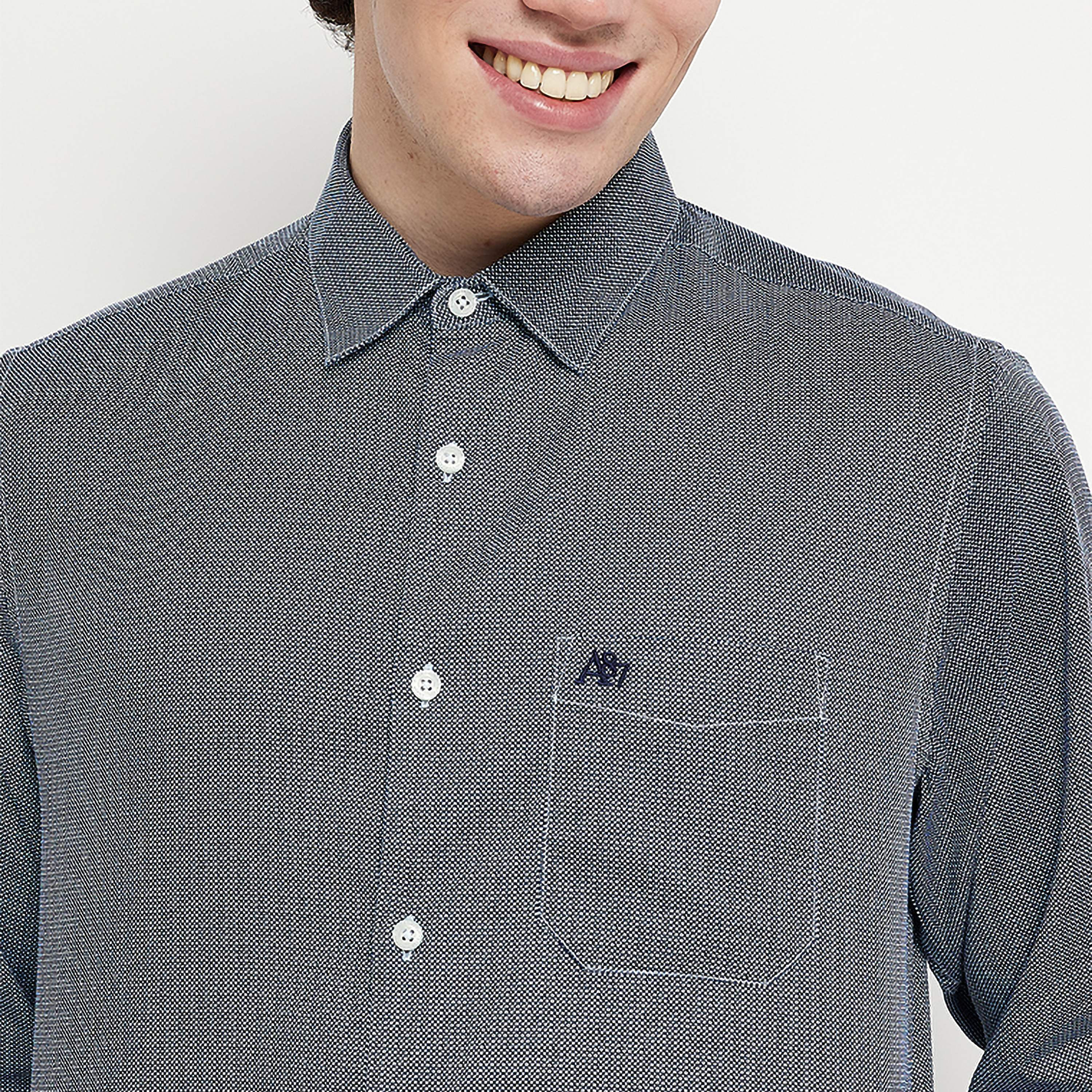 قميص بأكمام طويلة بياقة مطبوعة من ايروبوستال-men-clothing-shirts-image-3