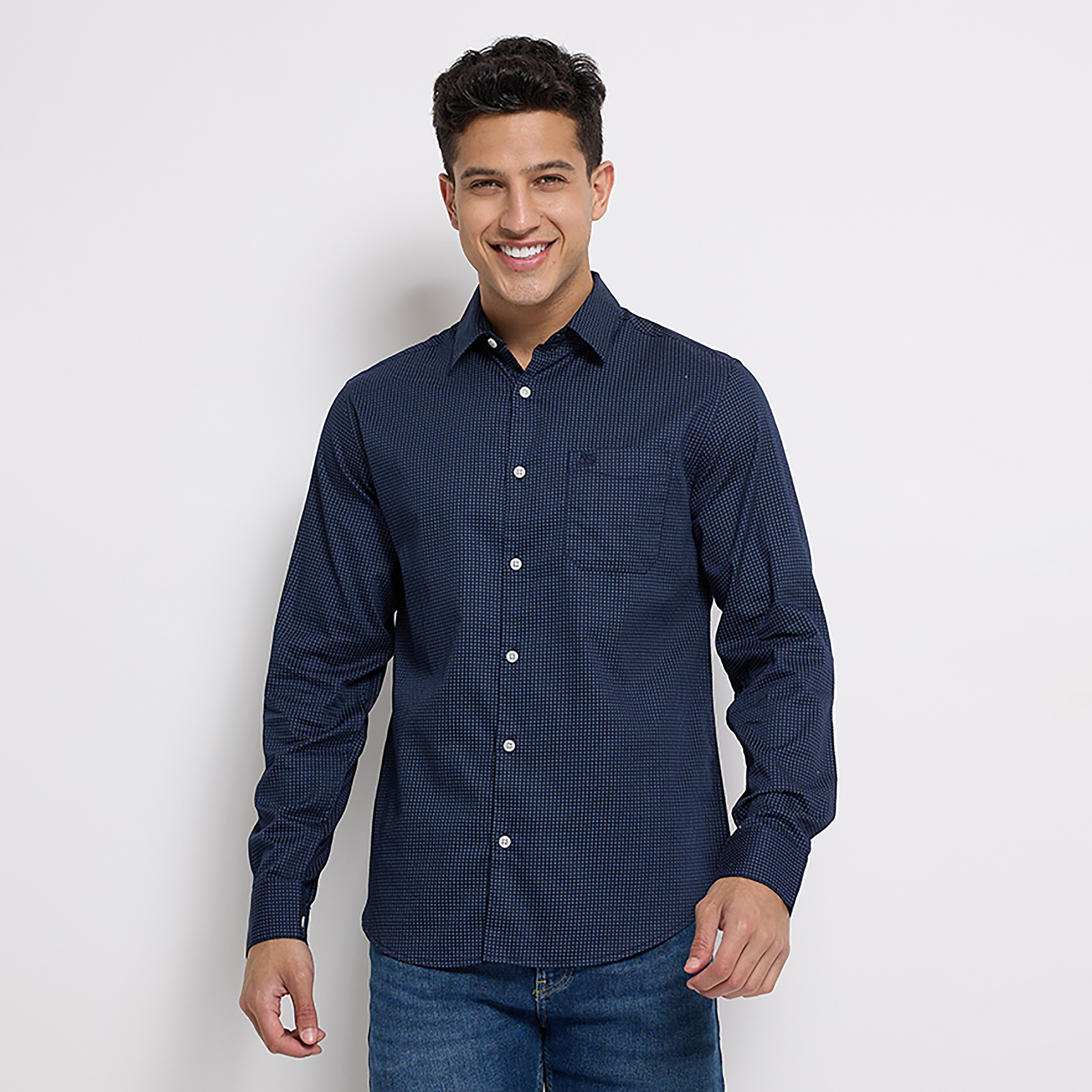 قميص بأكمام طويلة بياقة مطبوعة من ايروبوستال-men-clothing-shirts-image-5