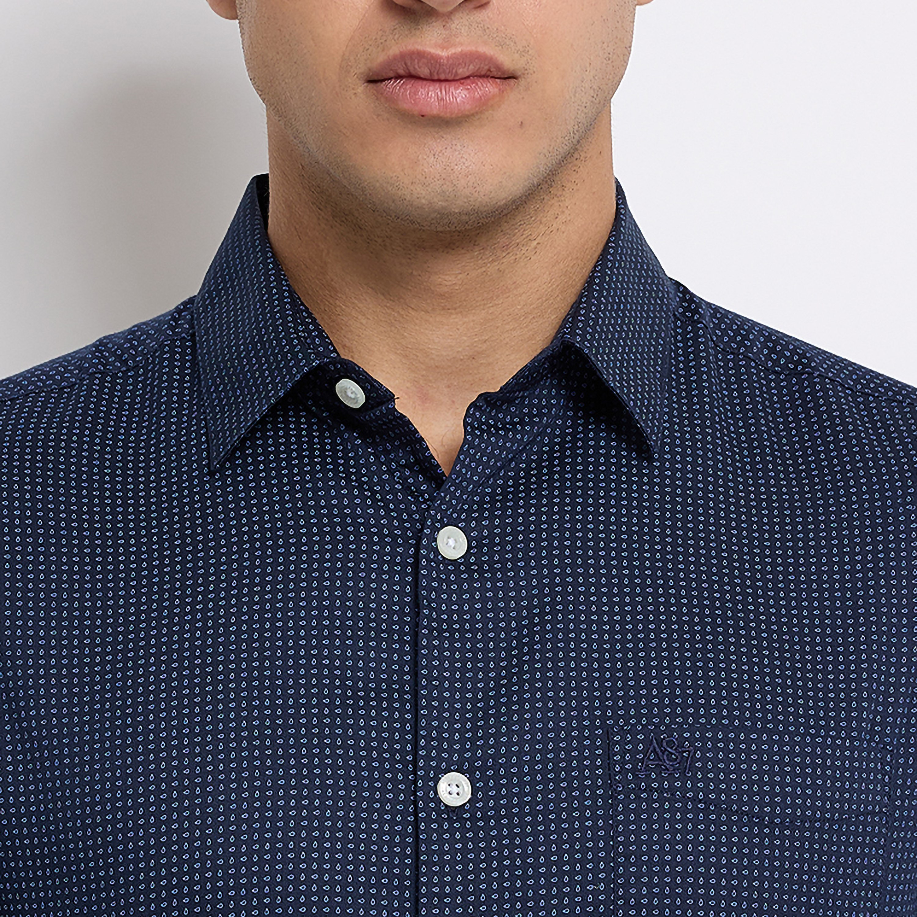 قميص بأكمام طويلة بياقة مطبوعة من ايروبوستال-men-clothing-shirts-image-7