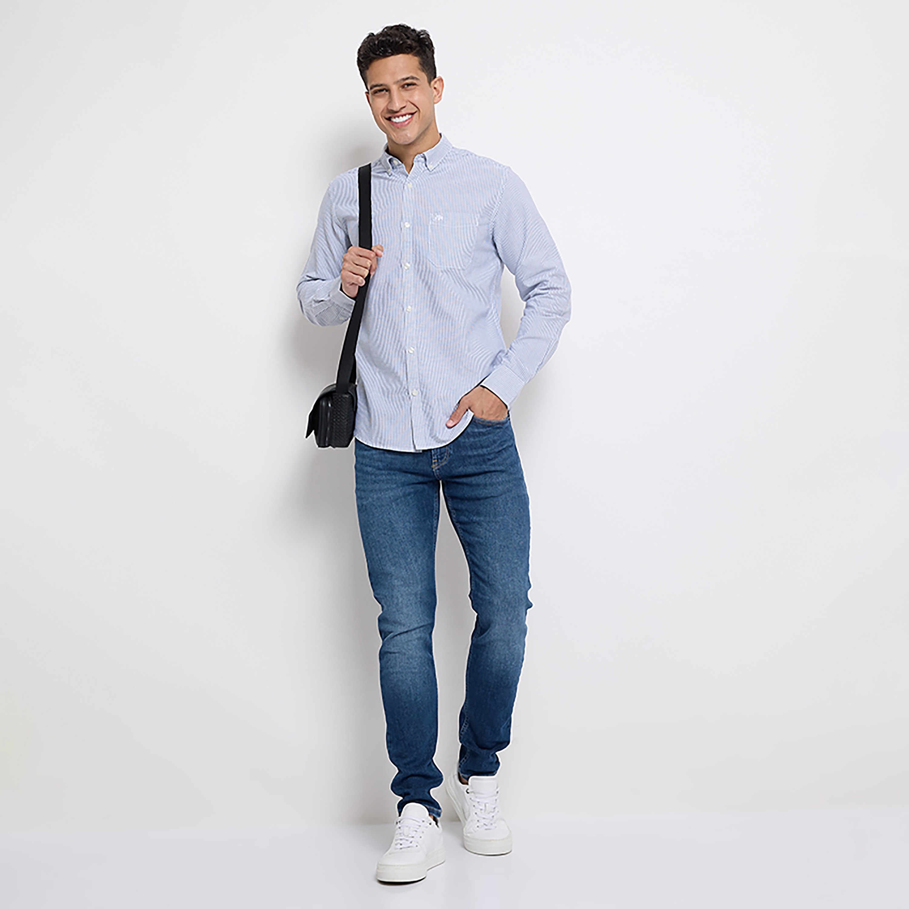 Aeropostale Stripes Button Down Collar Long Sleeves Shirt-men-clothing-shirts-image-2