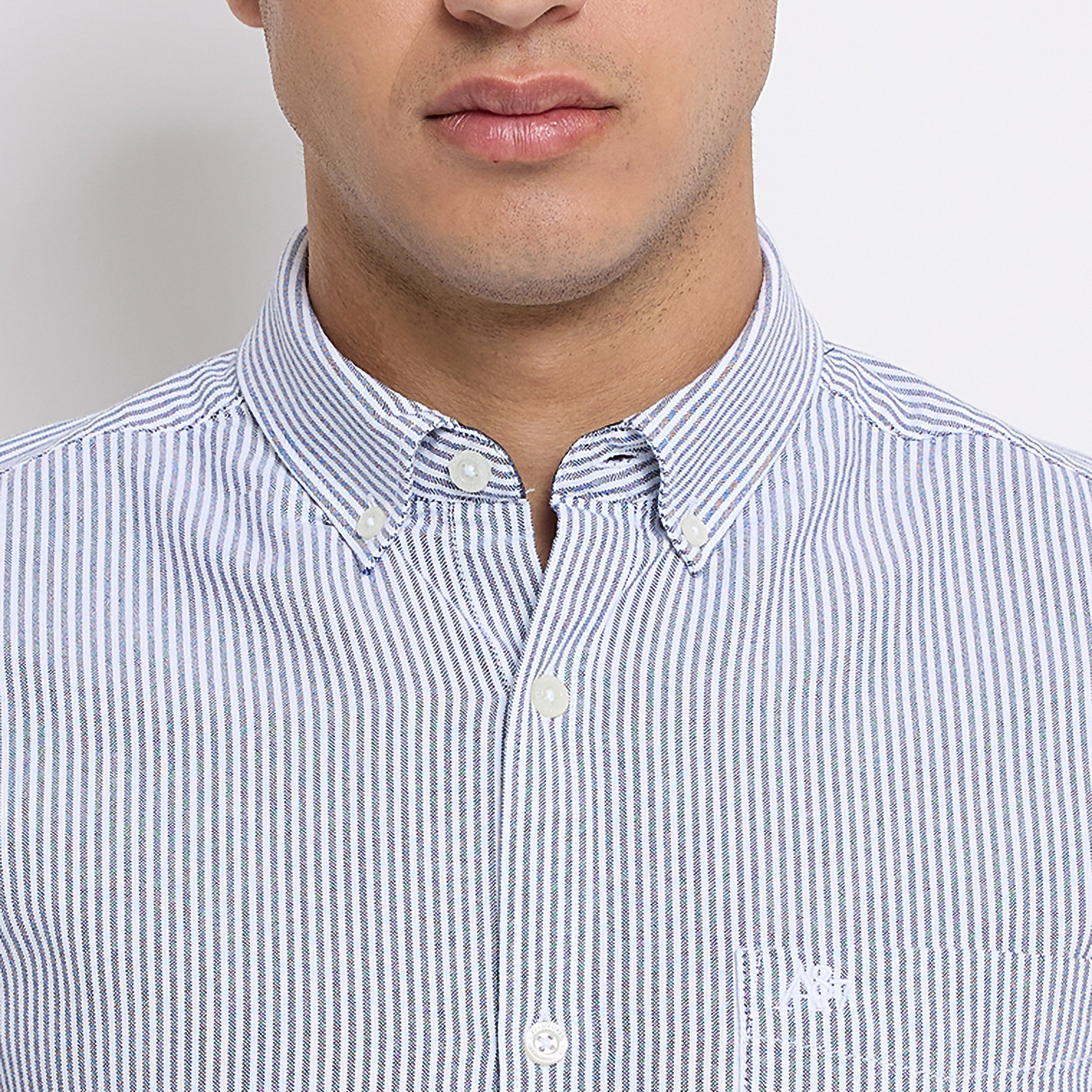 Aeropostale Stripes Button Down Collar Long Sleeves Shirt-men-clothing-shirts-image-3