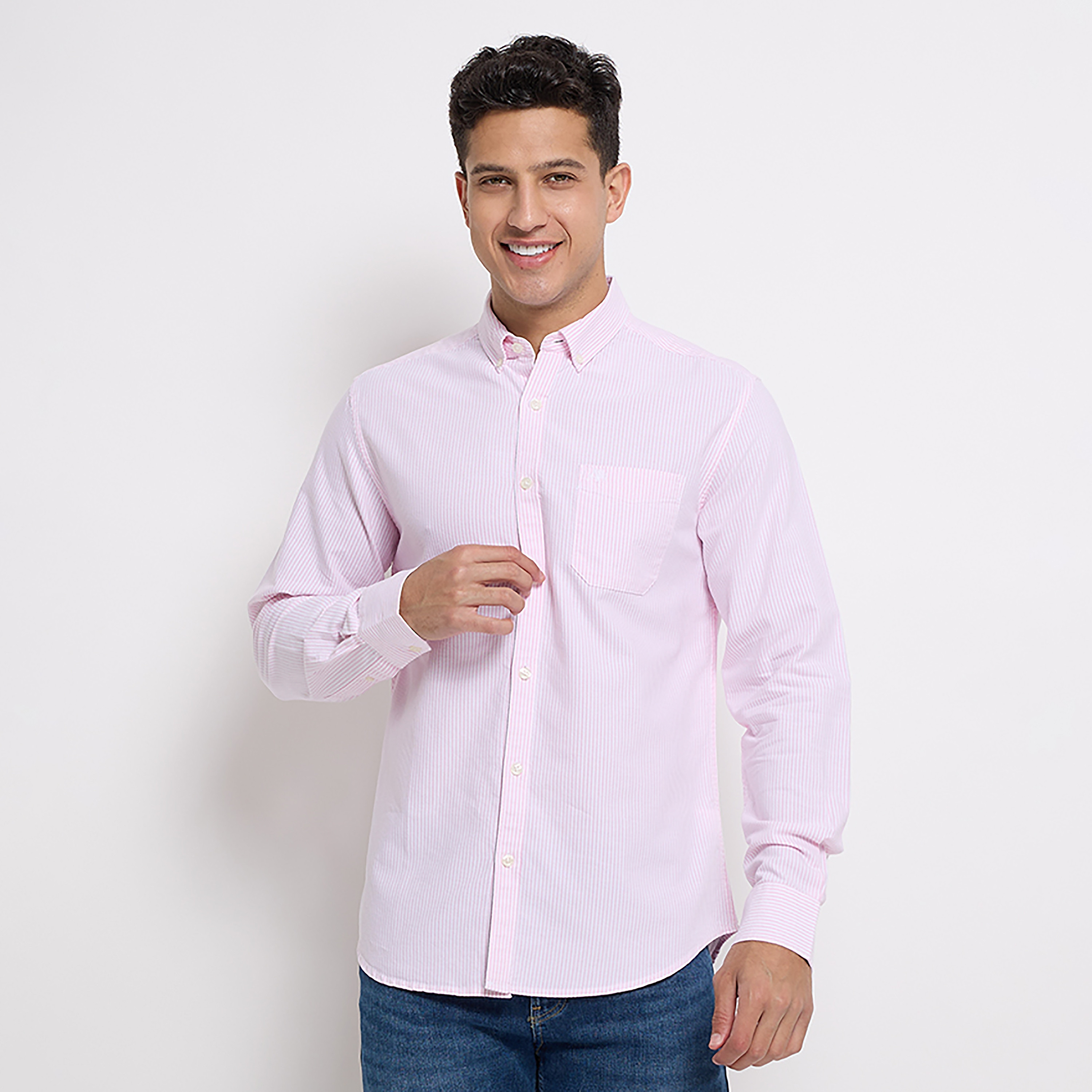 Aeropostale Stripes Button Down Collar Long Sleeves Shirt-men-clothing-shirts-image-5