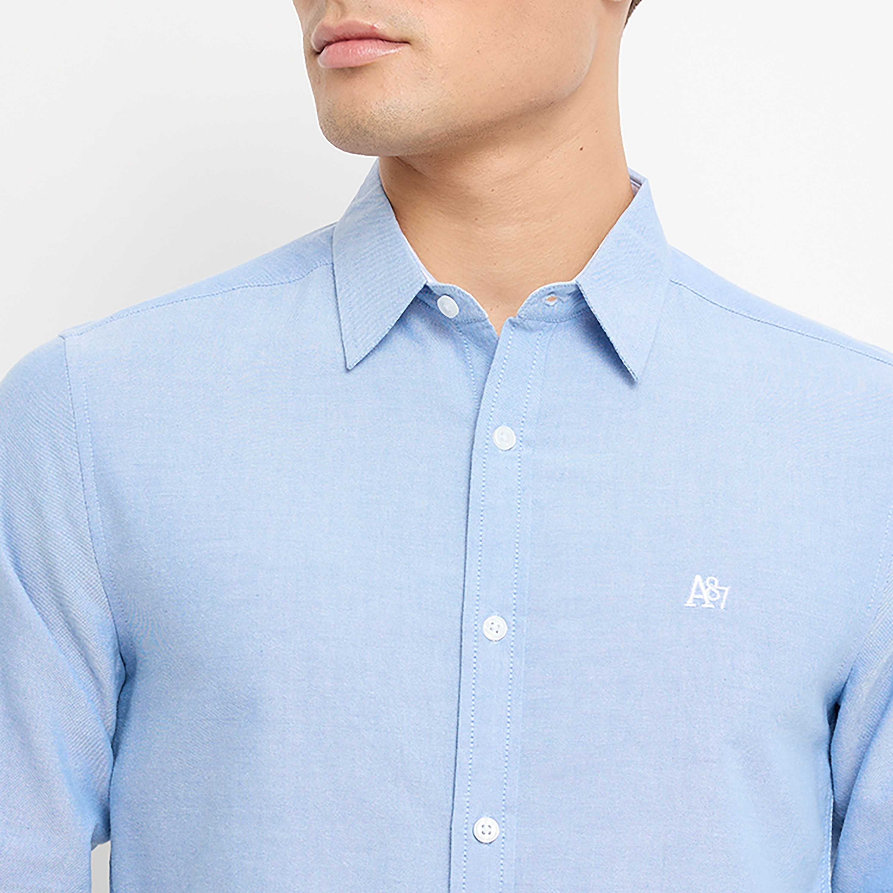 قميص للرجال بأكمام طويلة وياقة متباعدة سادة من أيروبوستال-men-clothing-shirts-image-3