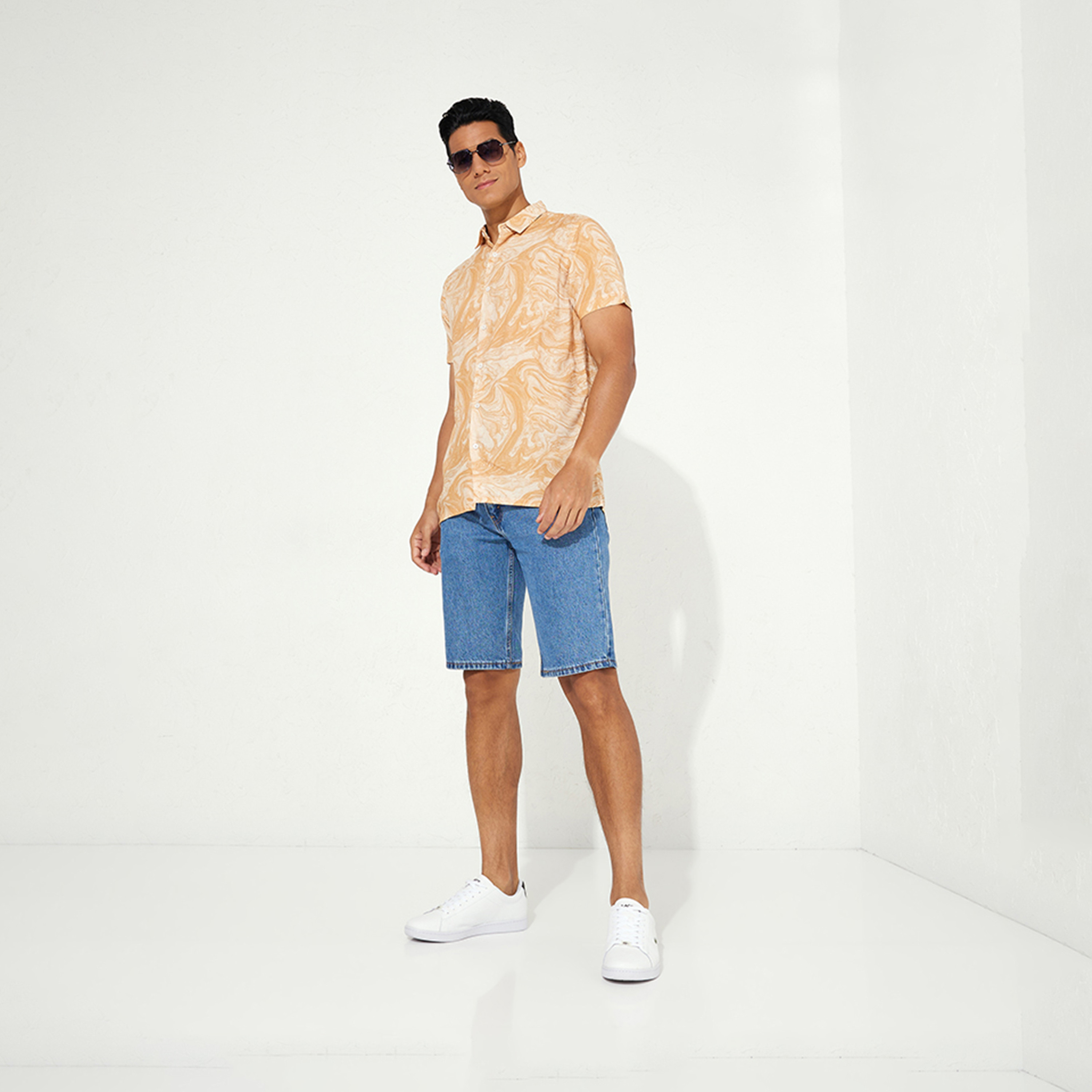 ايروبوستيل- قميص رجالي رسمي مطبوع وأكمام قصيرة وياقة-men-clothing-shirts-image-2