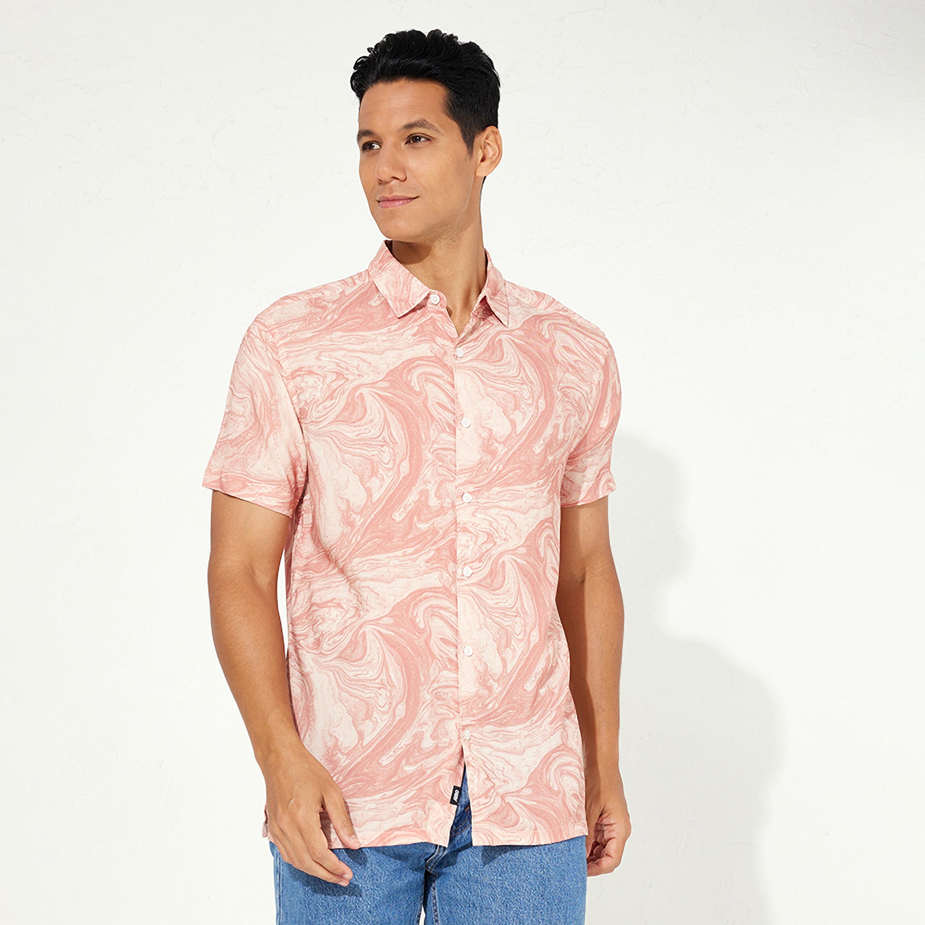 ايروبوستيل- قميص رجالي رسمي مطبوع وأكمام قصيرة وياقة-men-clothing-shirts-image-5
