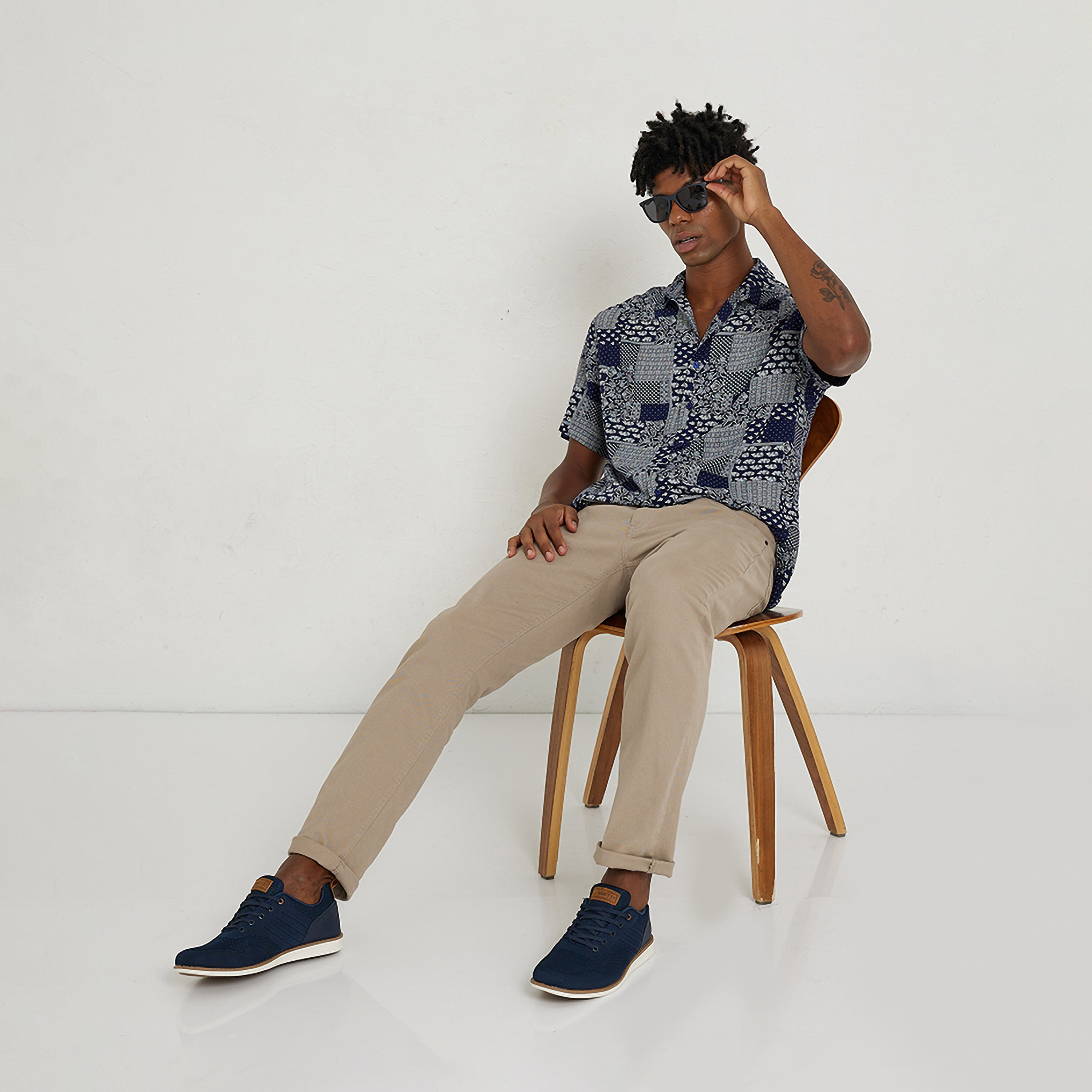 Aeropostale Geometric Collared Short Sleeves Men's Shirt-men-clothing-shirts-image-2