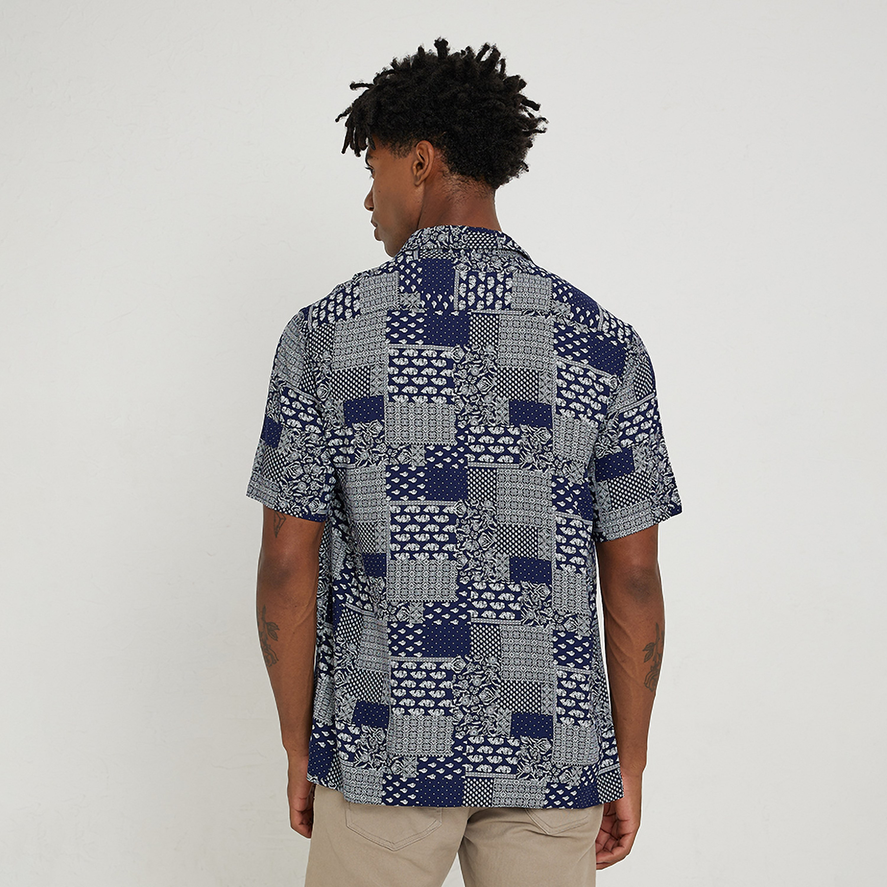 Aeropostale Geometric Collared Short Sleeves Men's Shirt-men-clothing-shirts-image-4