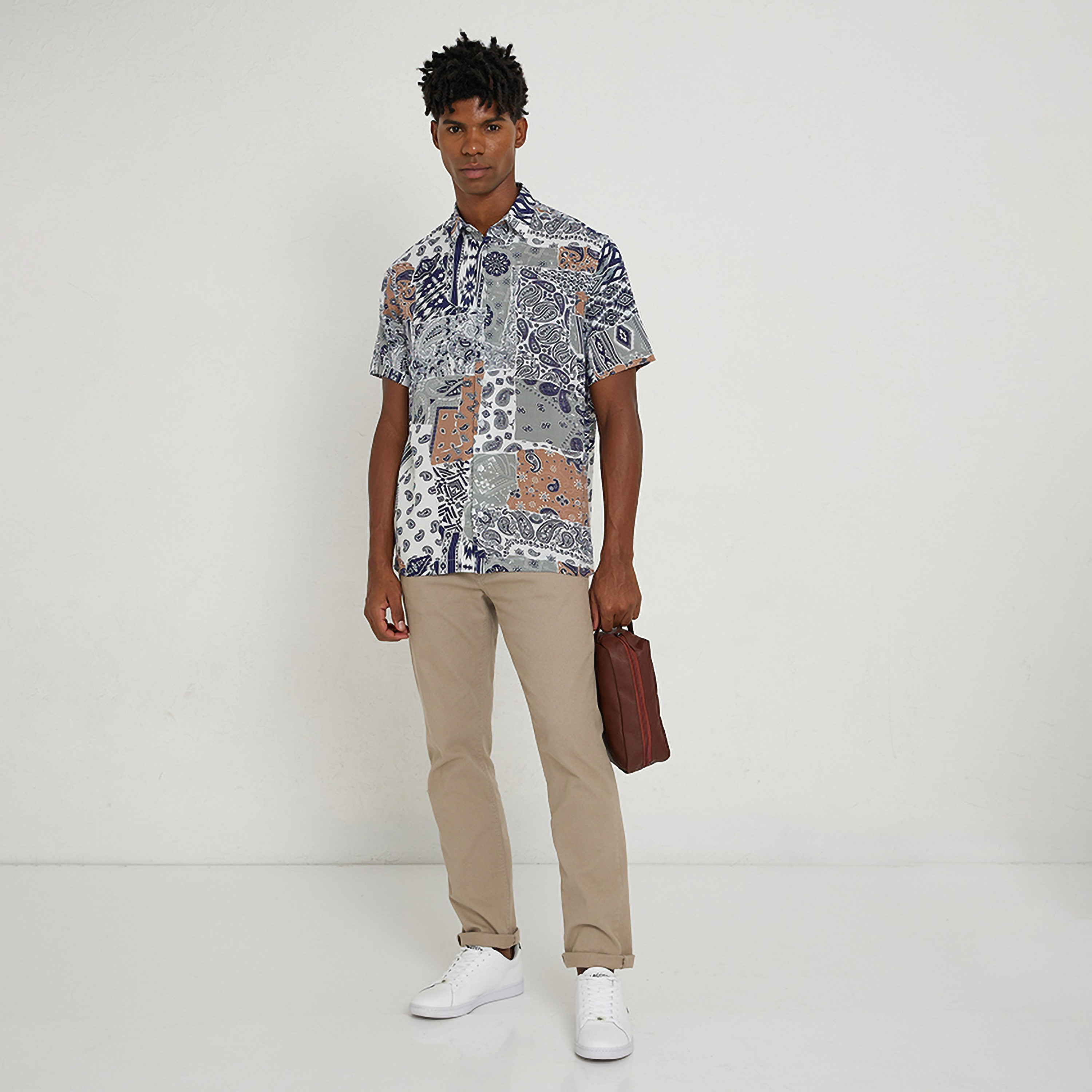 Aeropostale Paisley Collared Short Sleeves Men's Shirt-men-clothing-shirts-image-2