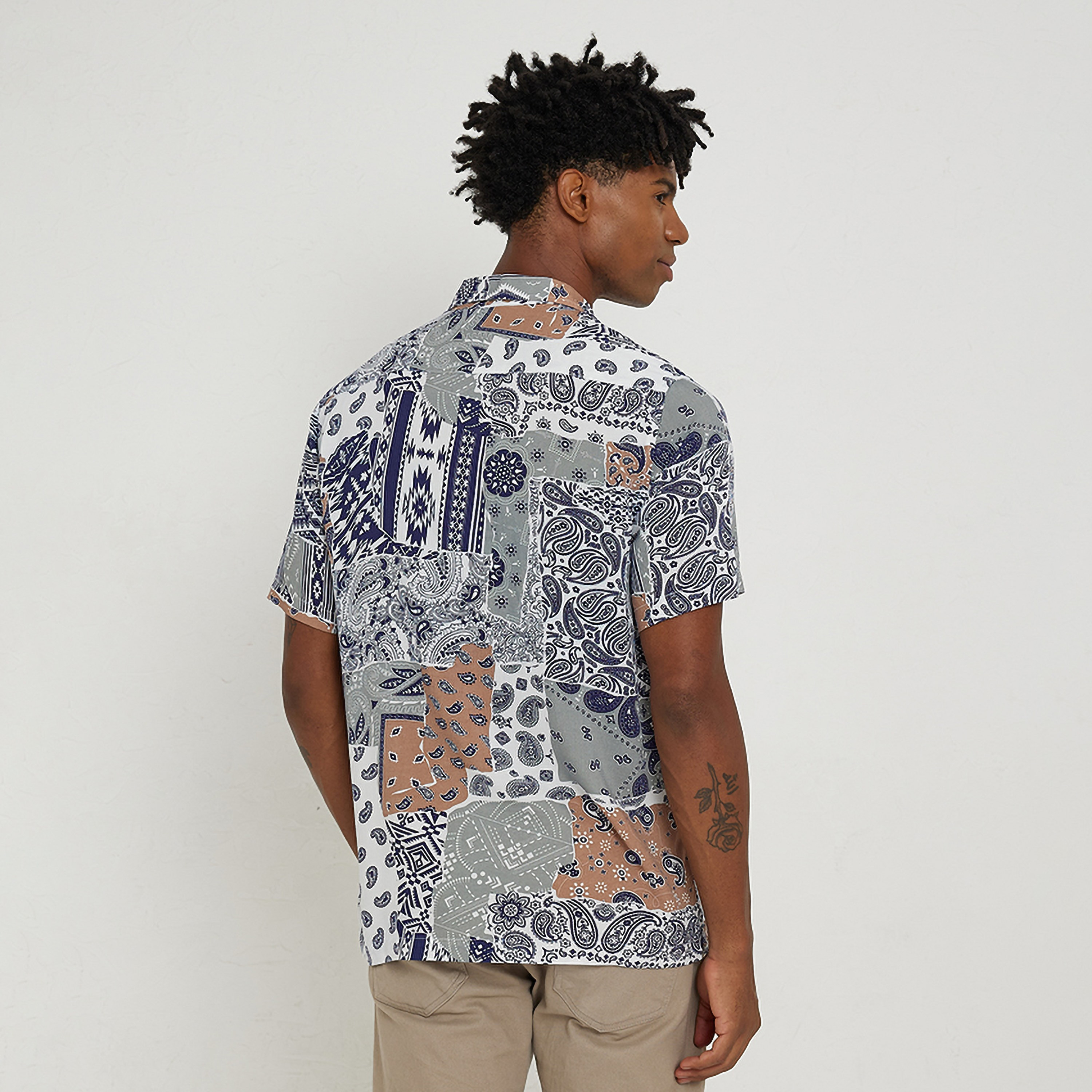 Aeropostale Paisley Collared Short Sleeves Men's Shirt-men-clothing-shirts-image-4