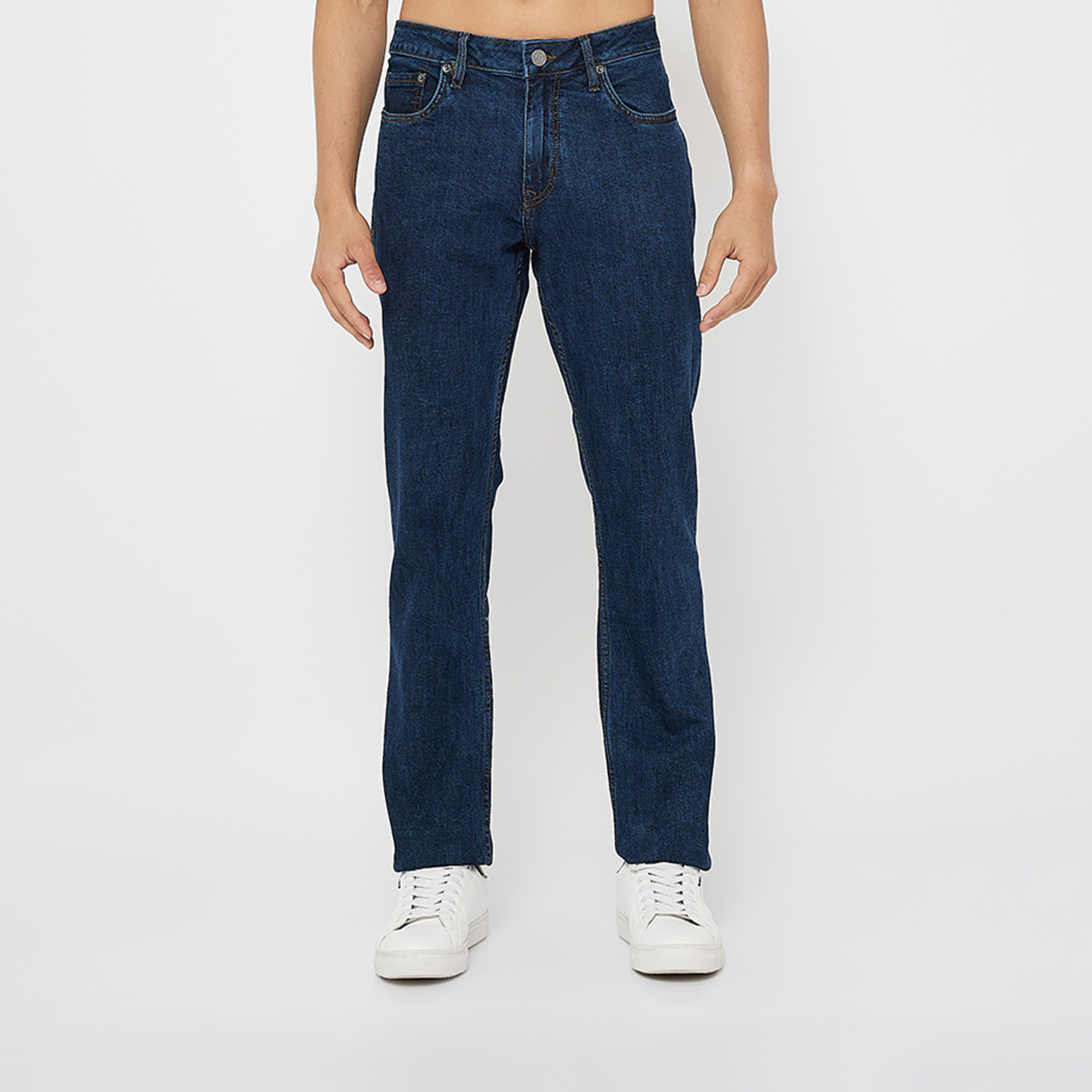 أيروبوستال- بنطلون جينز رجالي ضيق بخصر متوسط ​​غسول غامق-men-clothing-bottoms-jeans-image-1