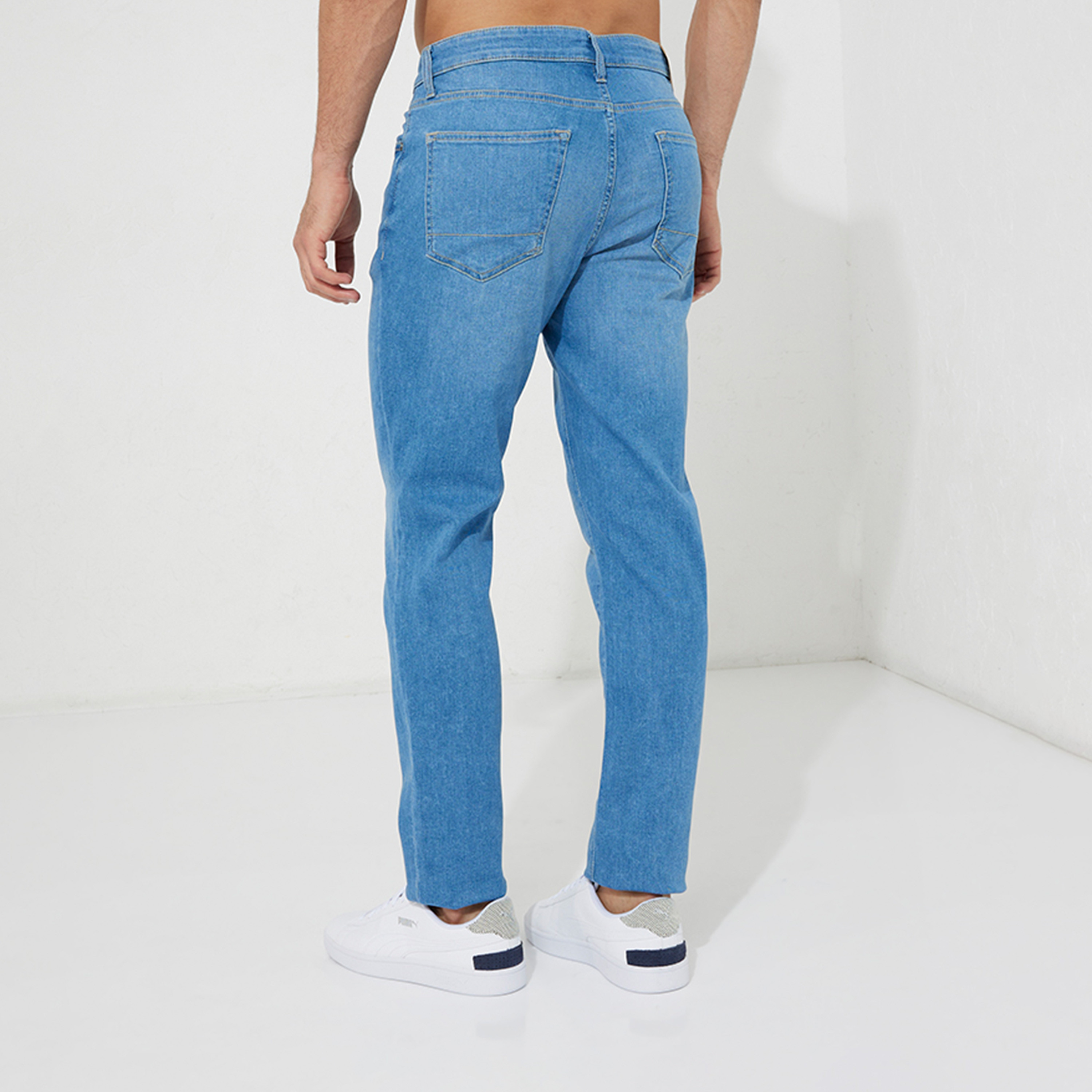 ايروبوستيل- بنطلون جينز رجالي ضيق بخصر متوسط ​​وبلون متوسط ​​مغسول-men-clothing-bottoms-jeans-image-4