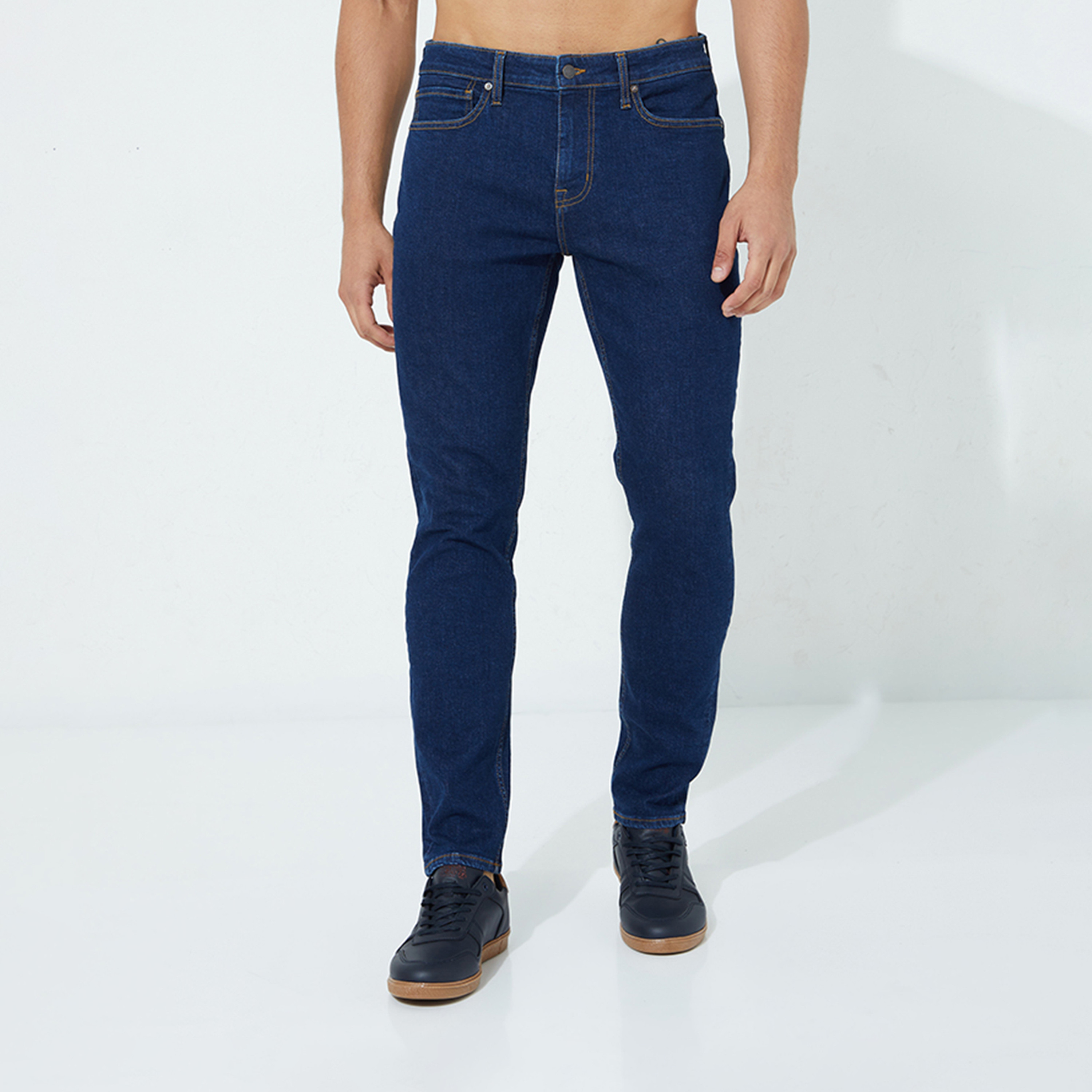 ايروبوستيل- بنطلون جينز رجالي بقصة ضيقة وخصر متوسط ​​وغسيل داكن-men-clothing-bottoms-jeans-image-1
