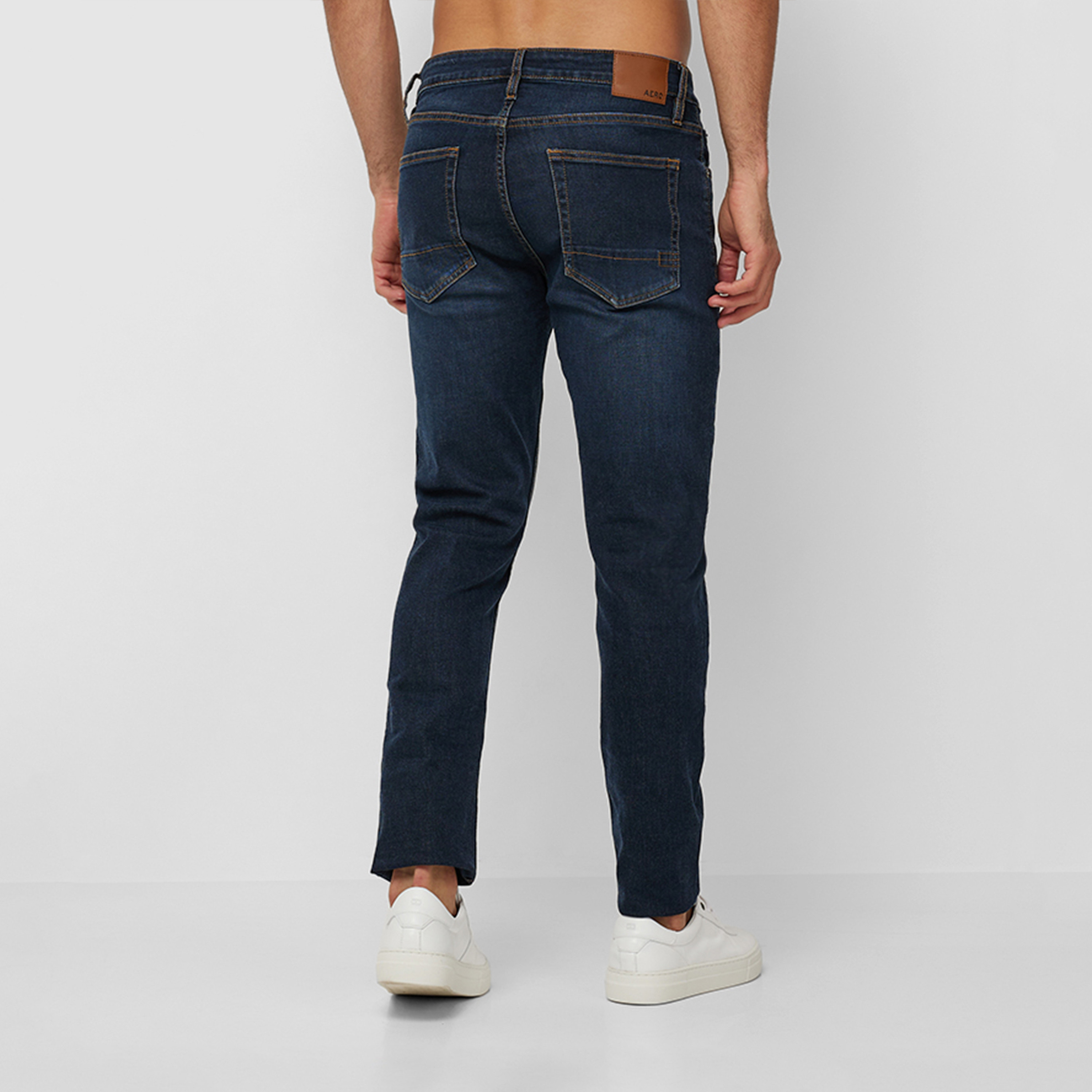 ايروبوستيل- بنطلون جينز رجالي ضيق بخصر متوسط ​​وبلون داكن مغسول-men-clothing-bottoms-jeans-image-4