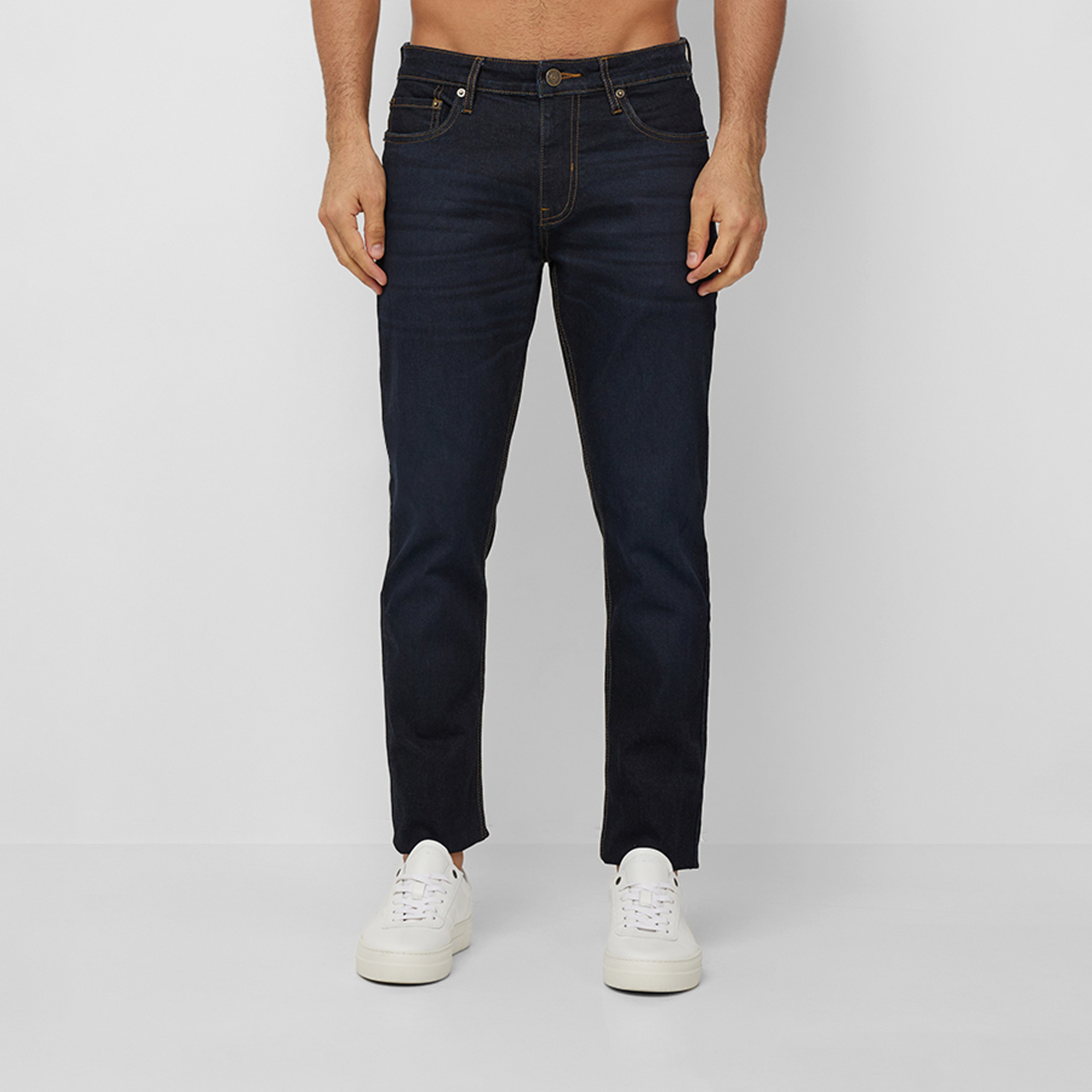 Aeropostale Men's Slim Fit Mid-Rise Dark Wash Jeans-men-clothing-bottoms-jeans-image-1