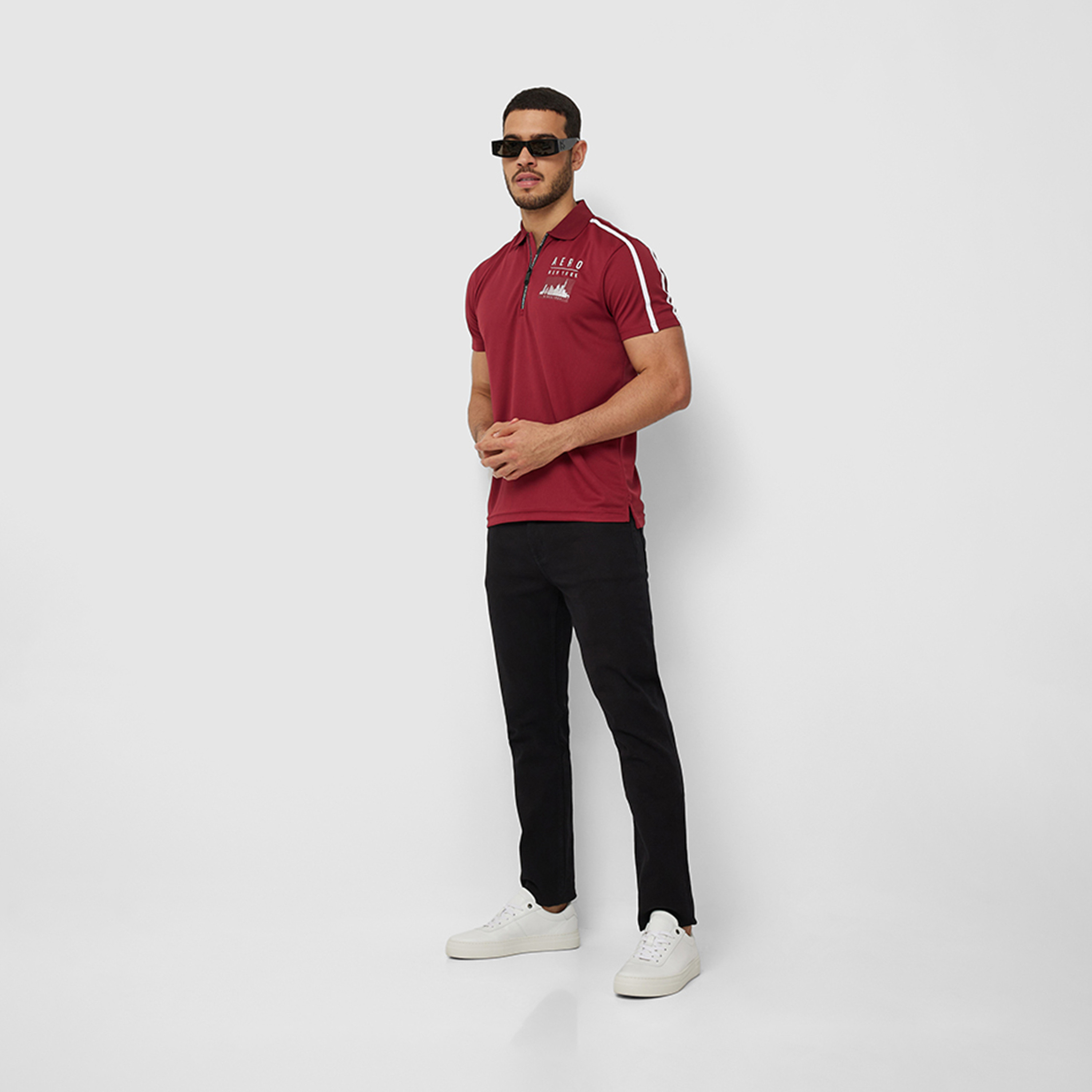 ايروبوستيل- بنطلون جينز رجالي ضيق بخصر متوسط ​​وبلون أسود مغسول-men-clothing-bottoms-jeans-image-2