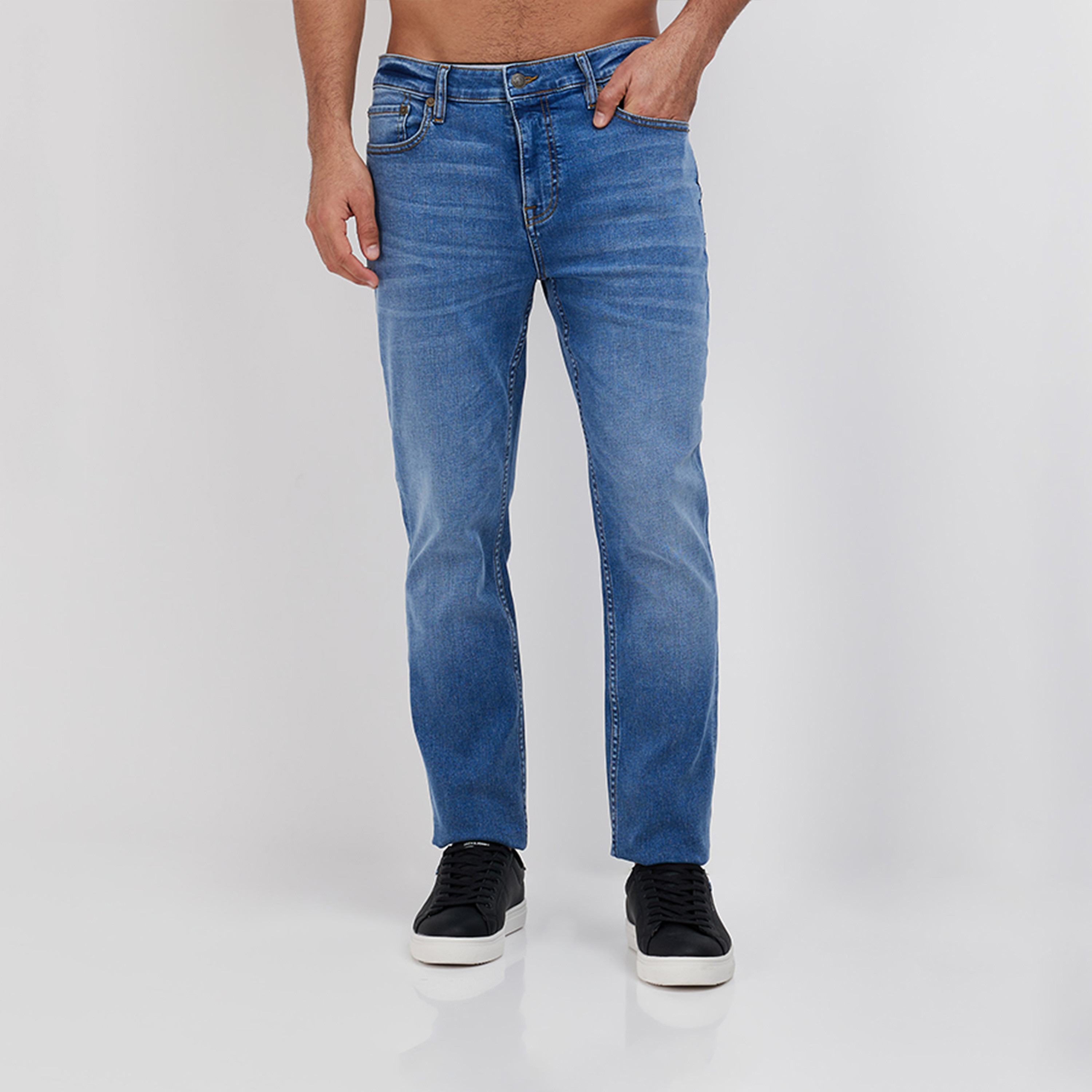 ايروبوستيل- بنطلون جينز رجالي ضيق بخصر متوسط ​​وبلون داكن مغسول-men-clothing-bottoms-jeans-image-5
