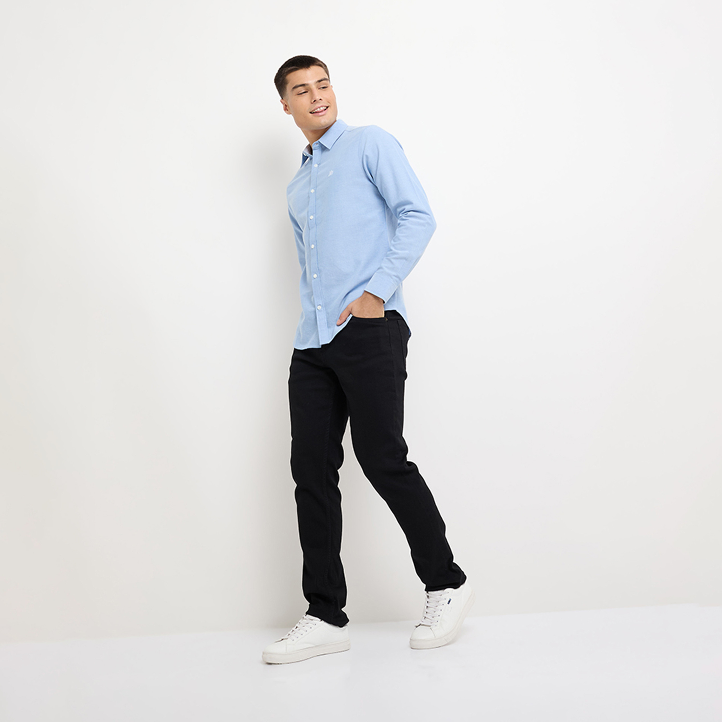 ايروبوستيل- بنطلون جينز رجالي ضيق بخصر متوسط ​​وبلون أسود مغسول-men-clothing-bottoms-jeans-image-2