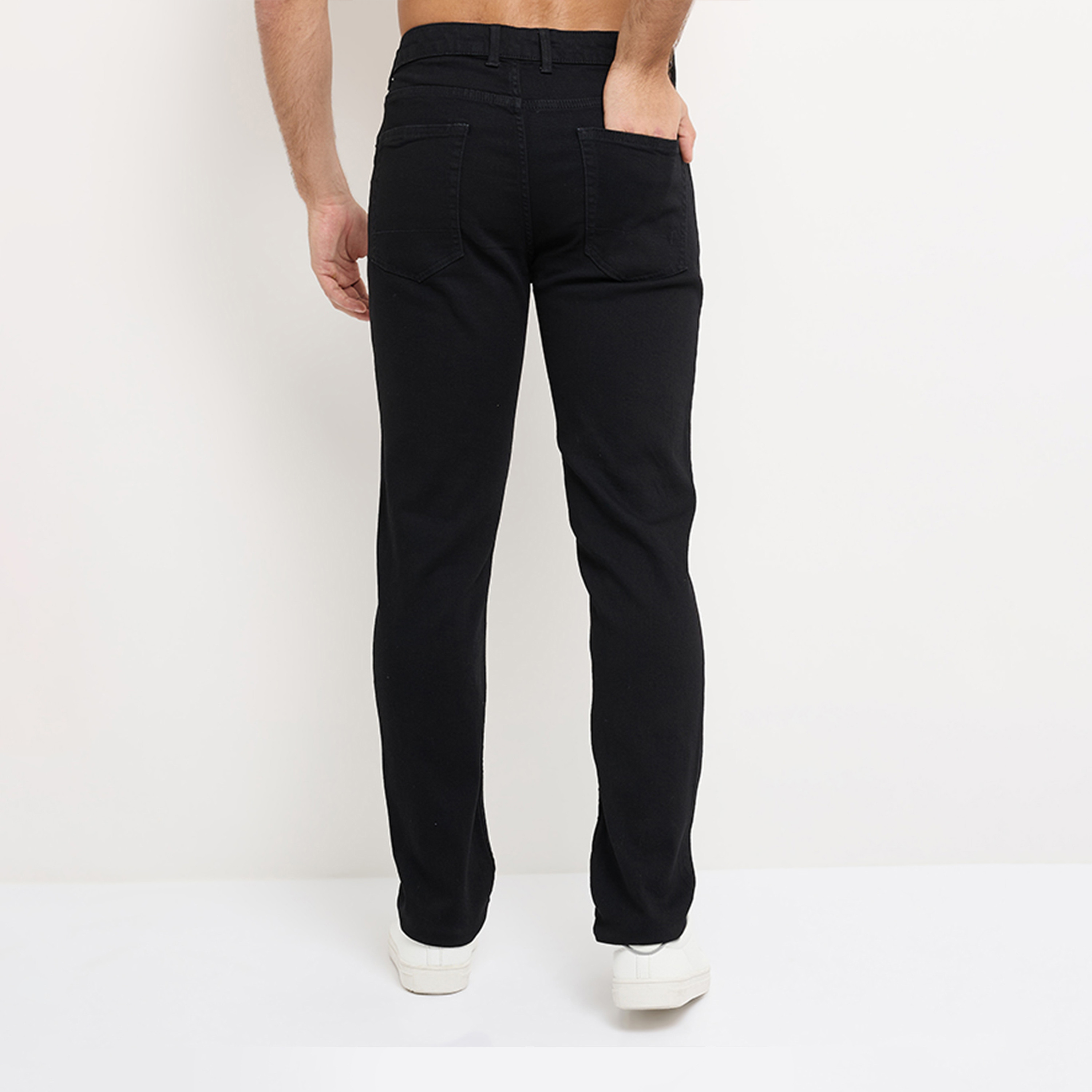 ايروبوستيل- بنطلون جينز رجالي ضيق بخصر متوسط ​​وبلون أسود مغسول-men-clothing-bottoms-jeans-image-4