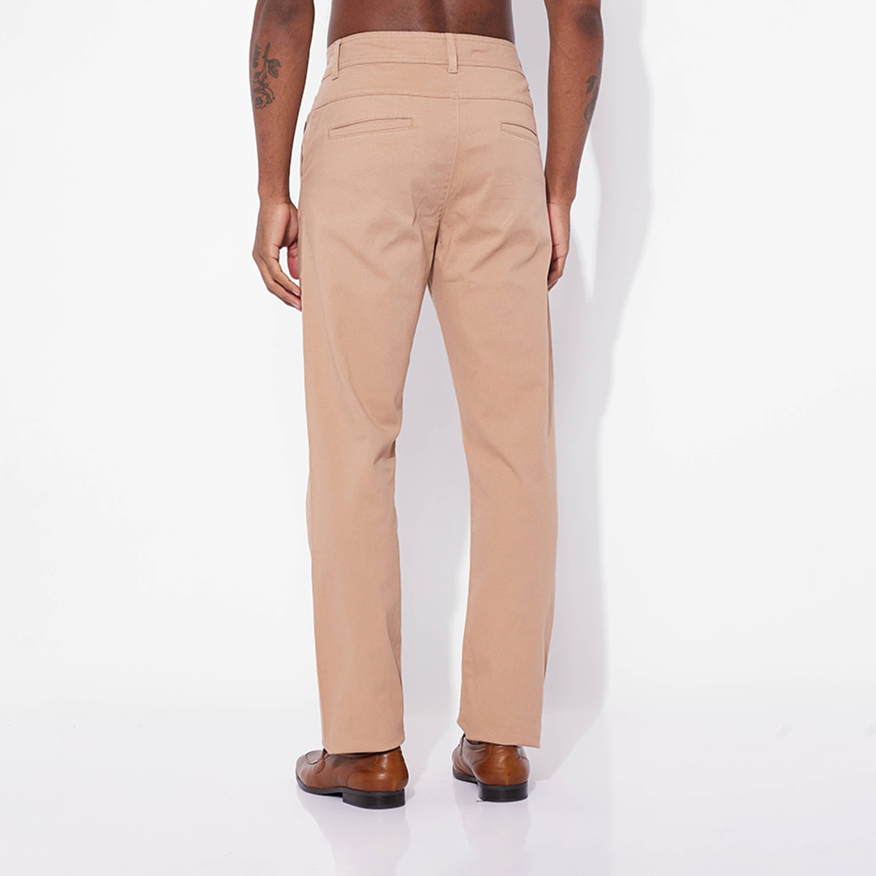 ايروبوستيل- بنطلون شينو اسود سادة بخصر متوسط ​​مغسول ومكشوف للرجال-men-clothing-bottoms-trousersandchinos-chinos-image-4