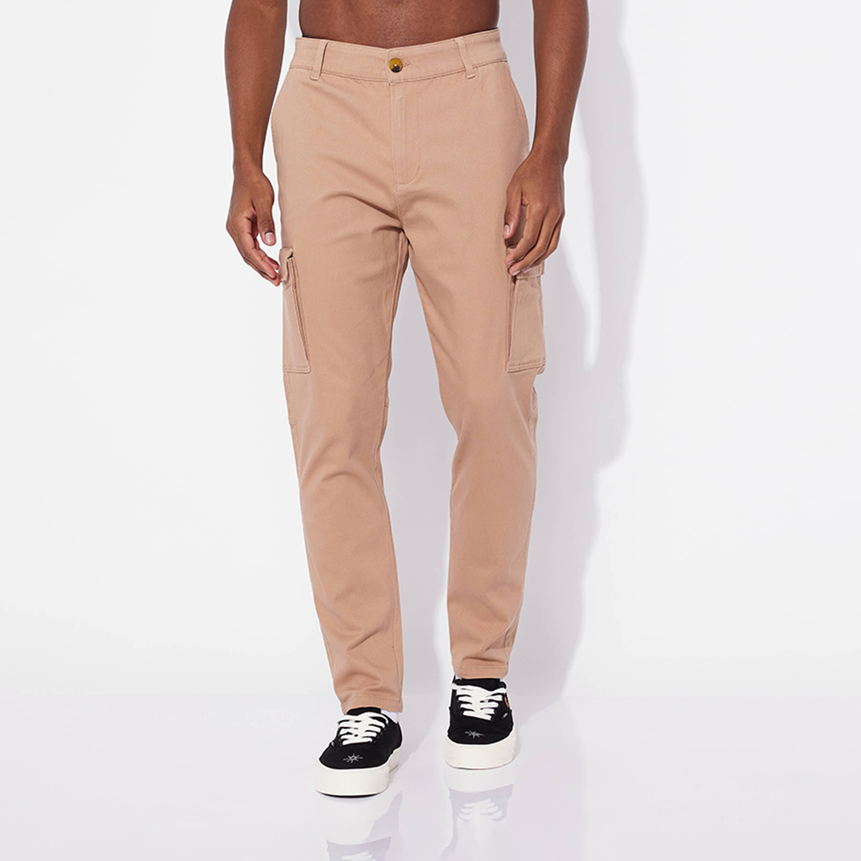 Aeropostale Men's Solid Slim Fit Mid-Rise Cargo-men-clothing-bottoms-joggers-image-1