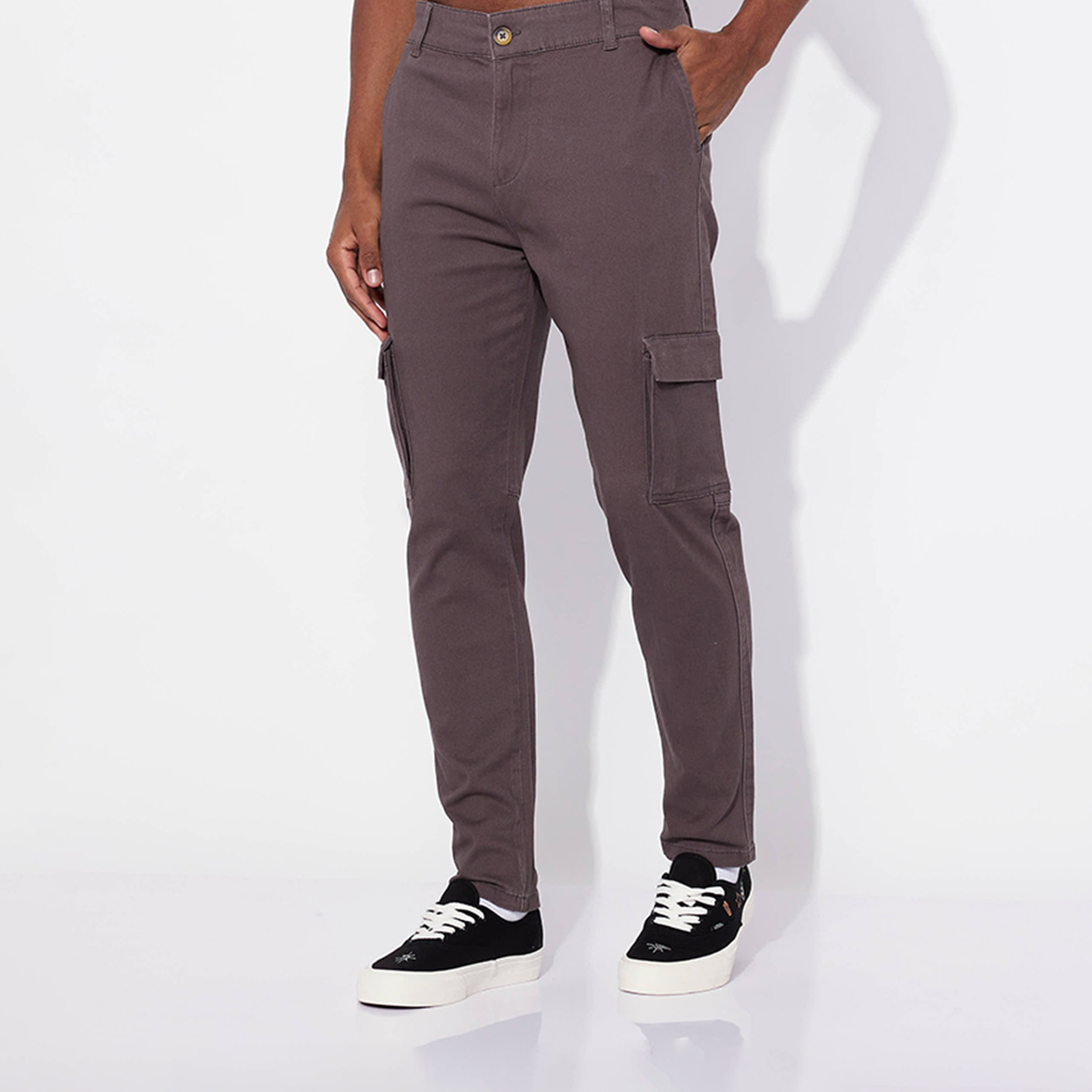 ايروبوستيل- بنطلون كارجو رجالي سادة بقصّة نحيفة وخصر متوسط ​​وغسيل-men-clothing-bottoms-joggers-image-5
