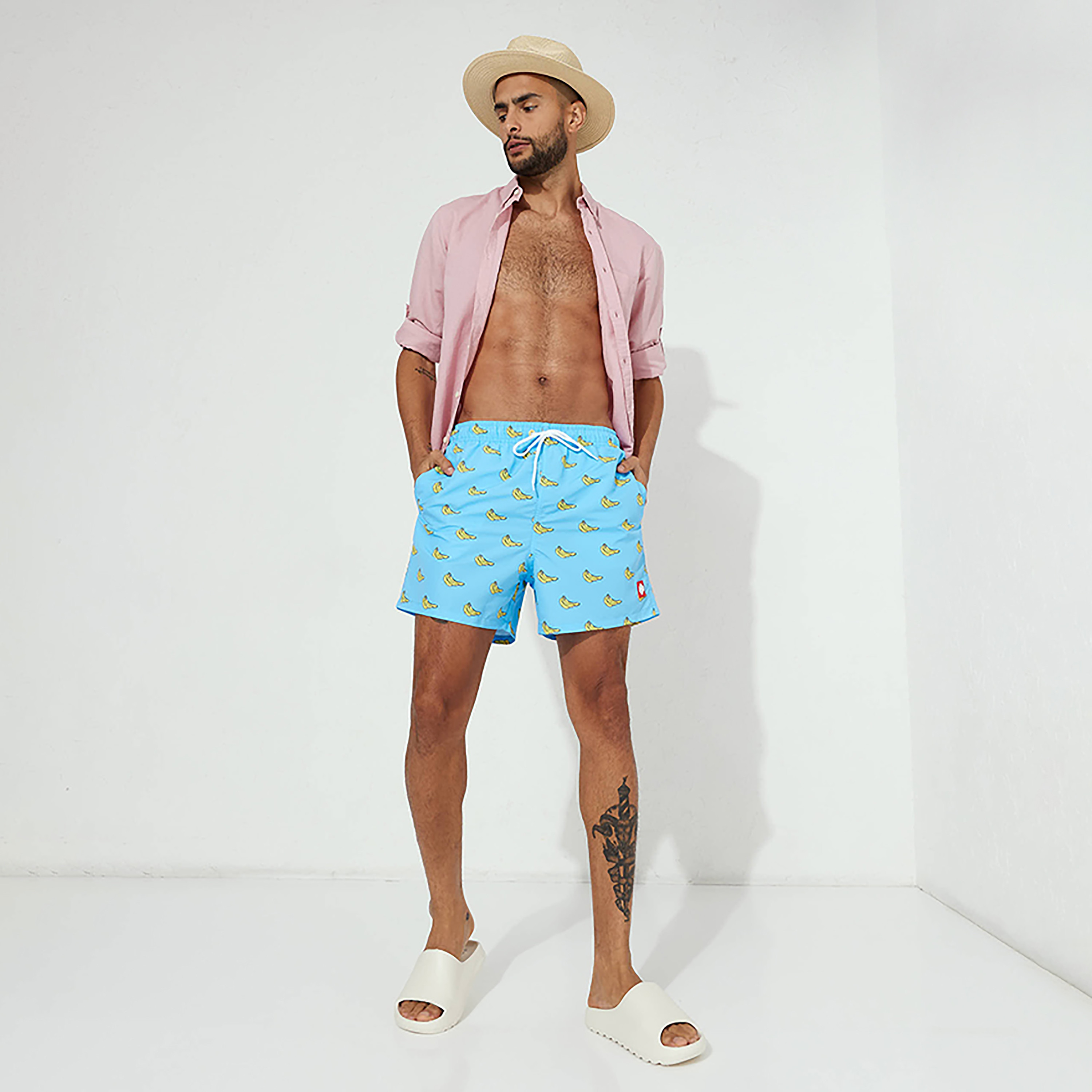 شورت سباحة برباط مطبوعة من ايروبوستال-men-clothing-swimandbeach-shorts-image-2