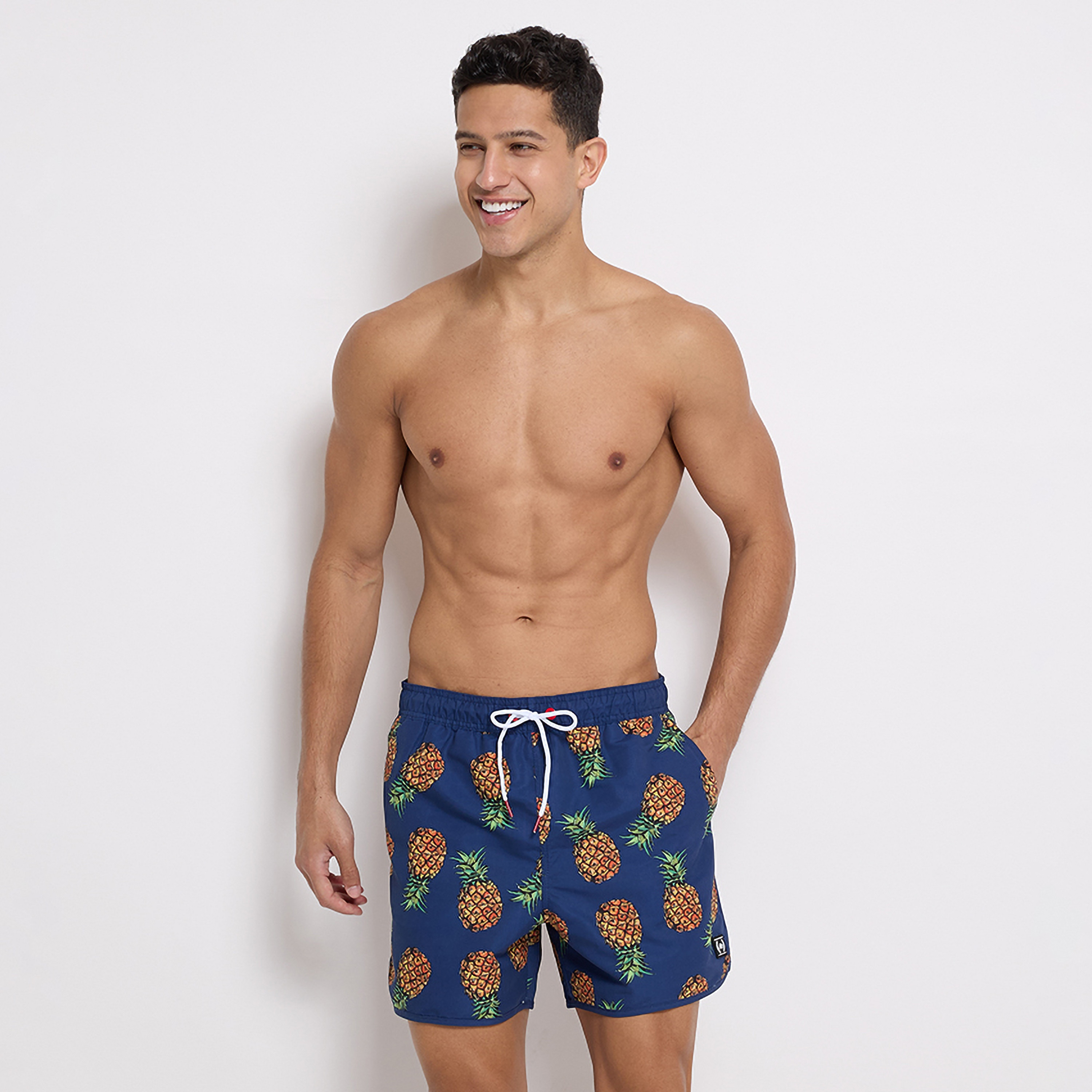 شورت سباحة ذو مطبوع برباط منخفض الارتفاع من ايروبوستال-men-clothing-bottoms-shorts-image-1