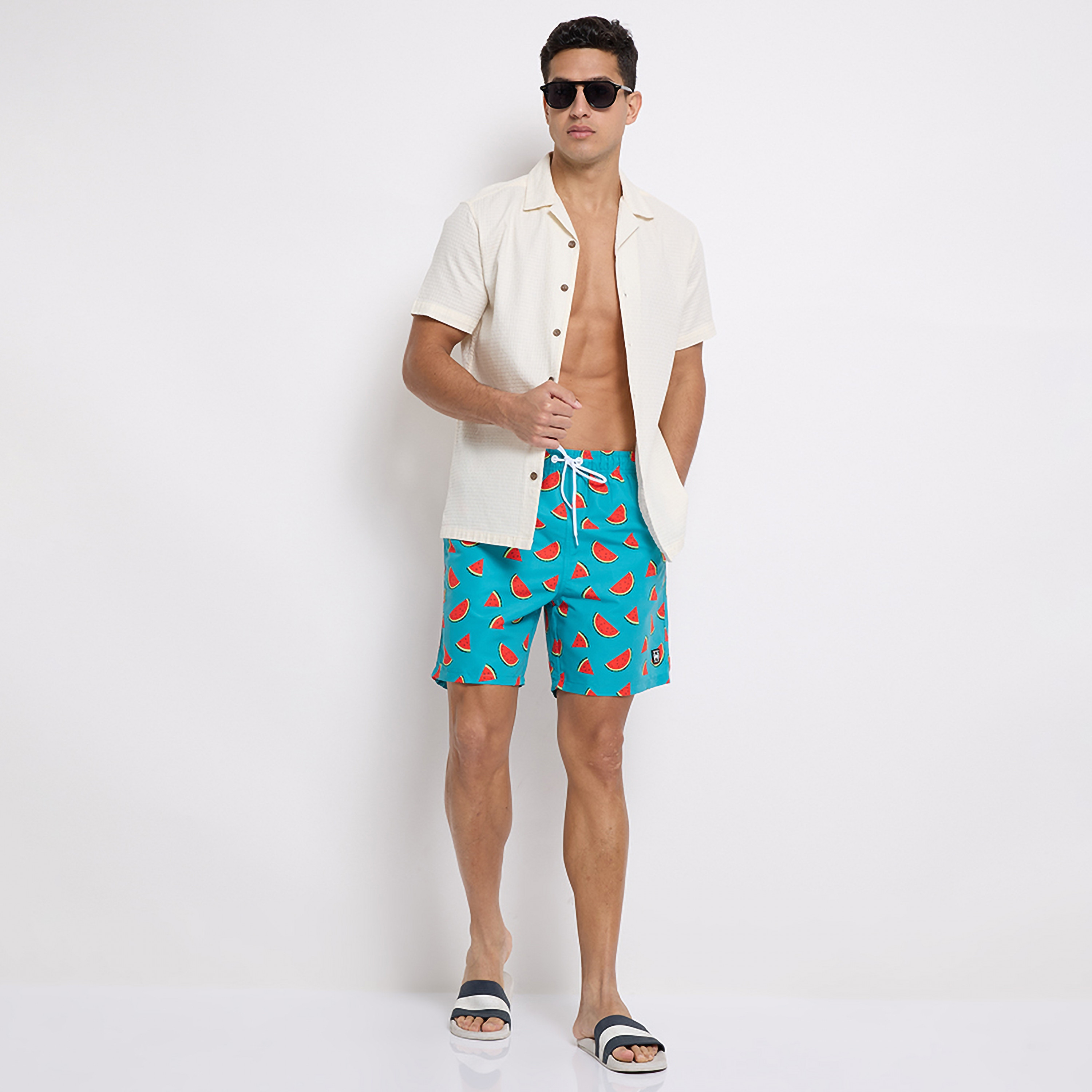 Aeropostale Printed Low Rise Drawstring Swim Shorts-men-clothing-bottoms-shorts-image-2