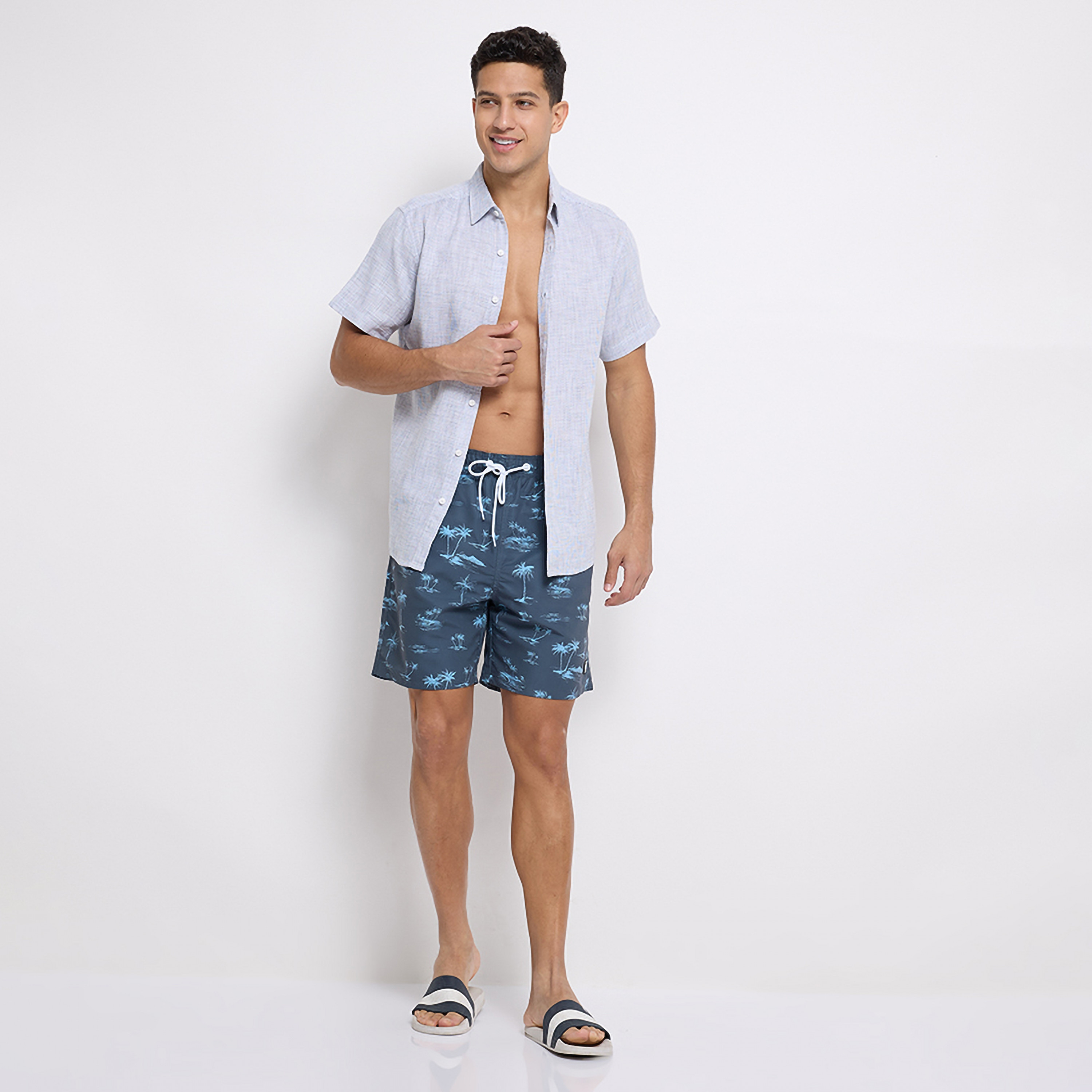 شورت سباحة ذو مطبوع برباط منخفض الارتفاع من ايروبوستال-men-clothing-bottoms-shorts-image-2