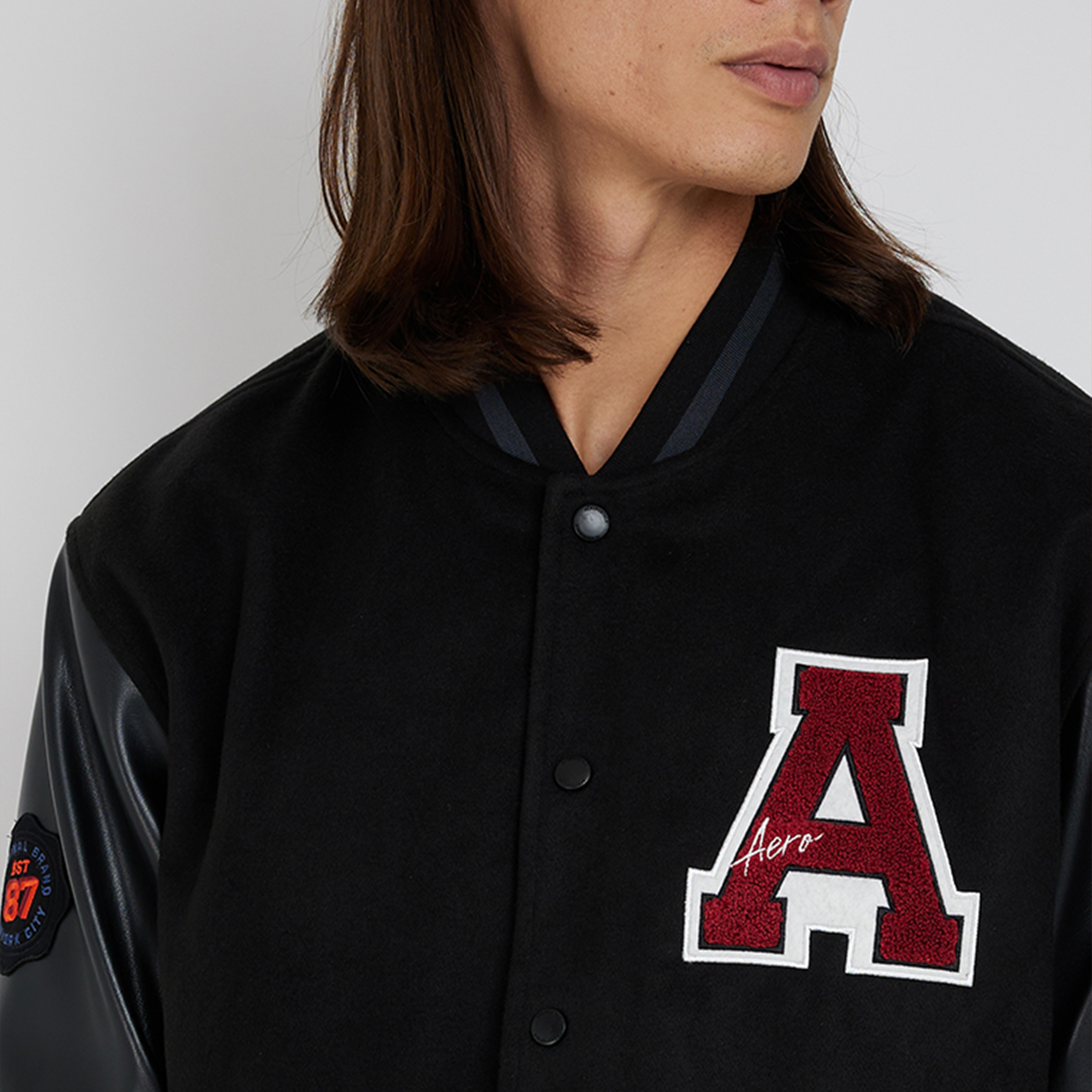 Aeropostale Men's Logo Long Sleeves Collared Varsity Jacket-men-clothing-jacketsandblazers-jackets-image-3