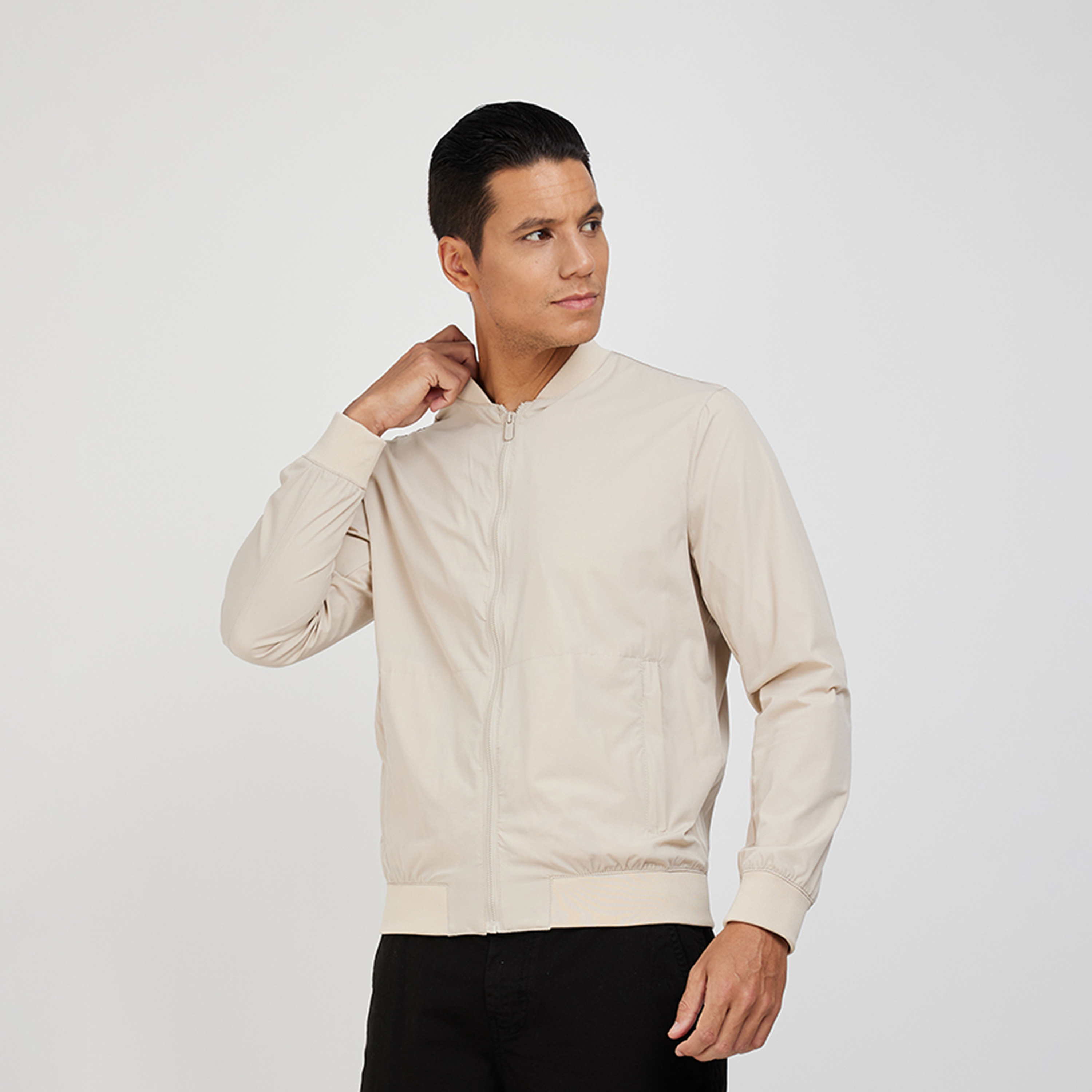 Aeropostale Men's Solid Long Sleeves Bomber Jacket-men-clothing-jacketsandblazers-jackets-image-1