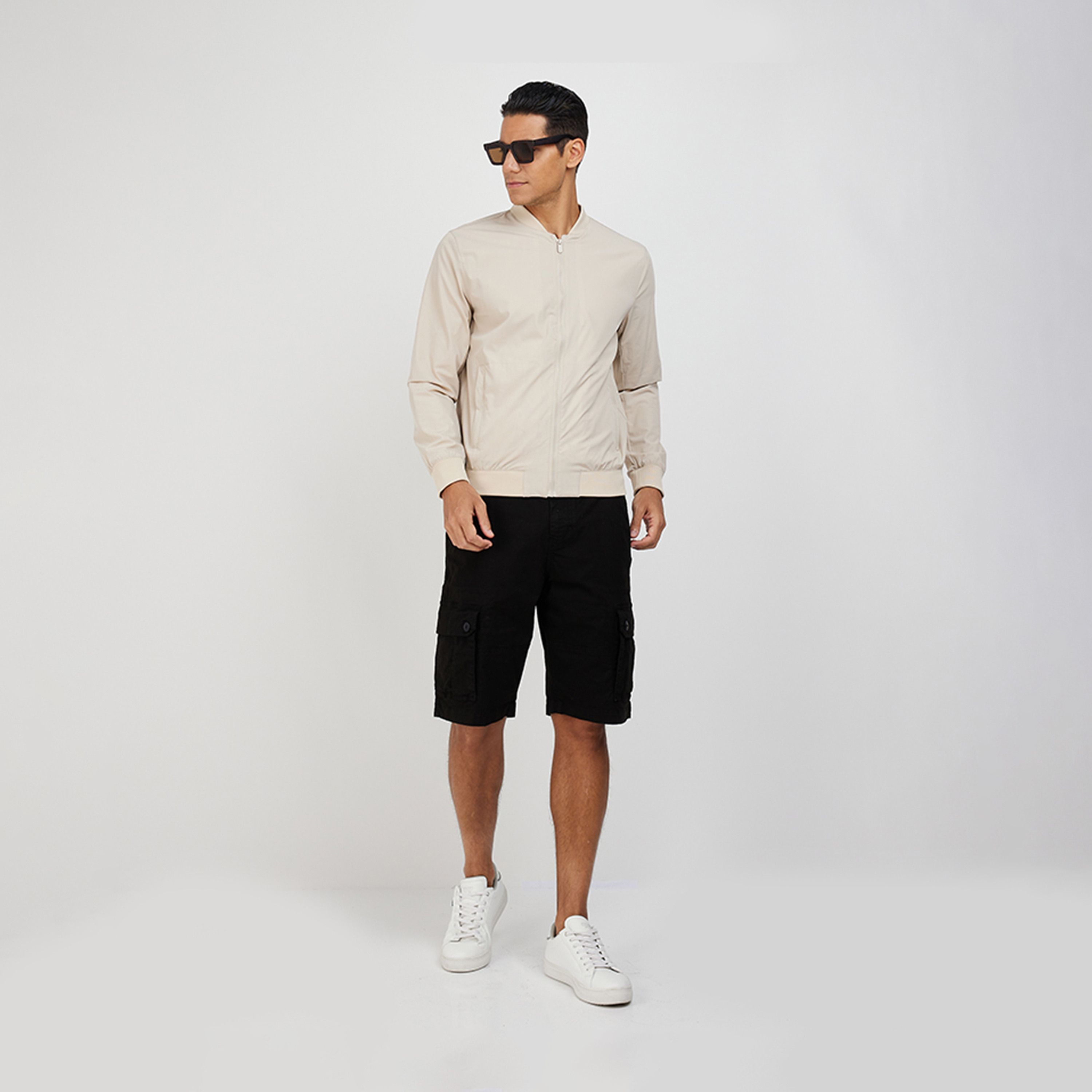 ايروبوستيل- جاكيت بومبر سادة بأكمام طويلة للرجال-men-clothing-jacketsandblazers-jackets-image-2